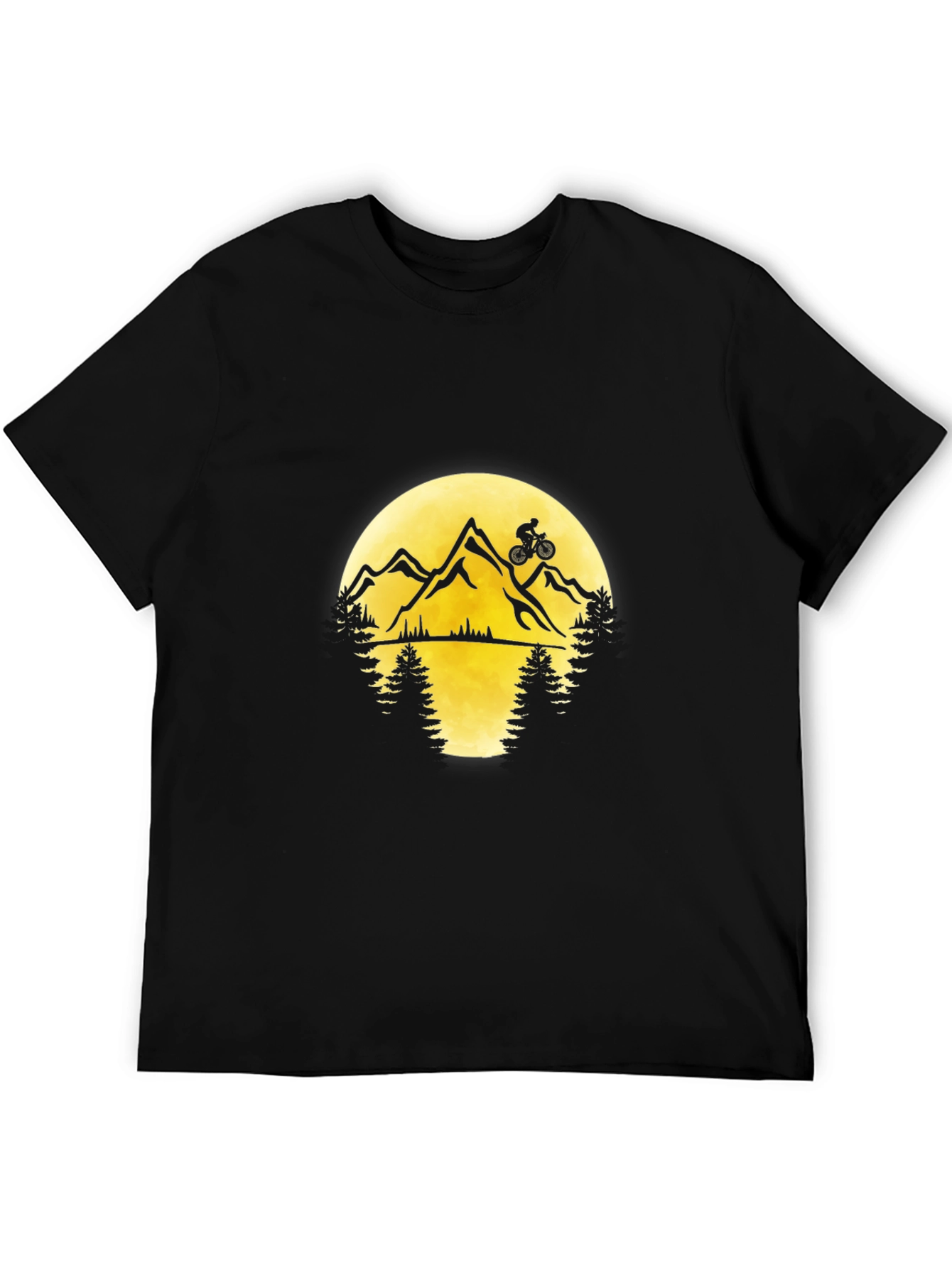 Mountain Biking Graphic Tee - Black Cotton T-Shirt