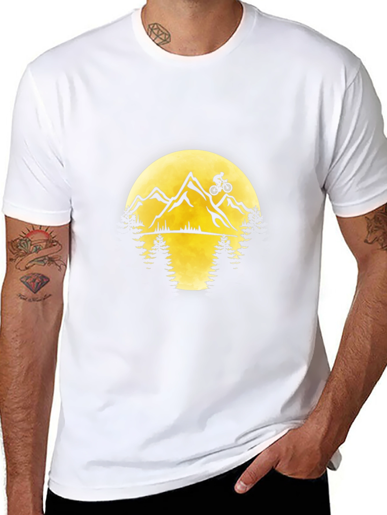 Mountain Biking Graphic Tee - Black Cotton T-Shirt