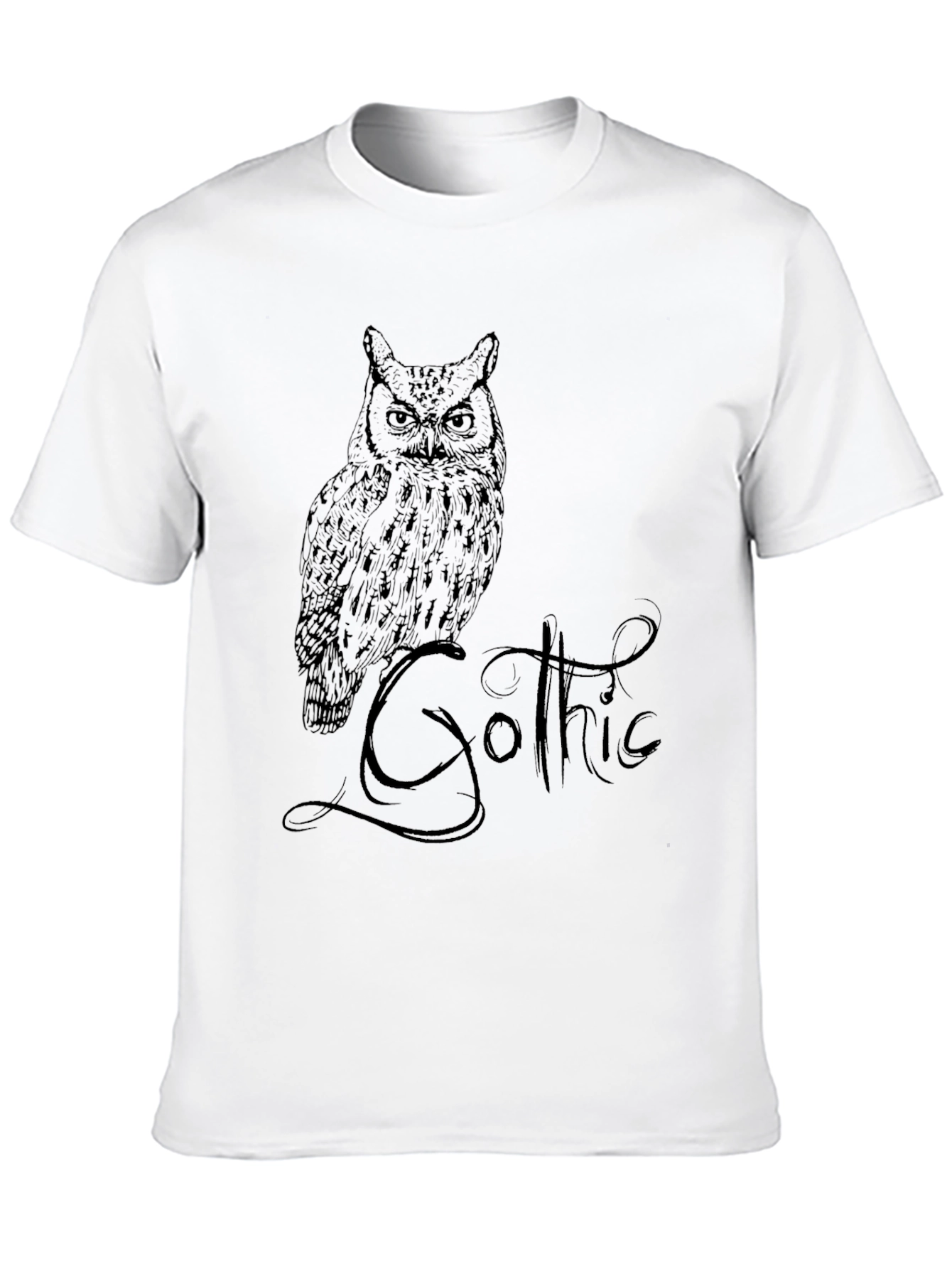 Gothic Owl T-Shirt - Black
