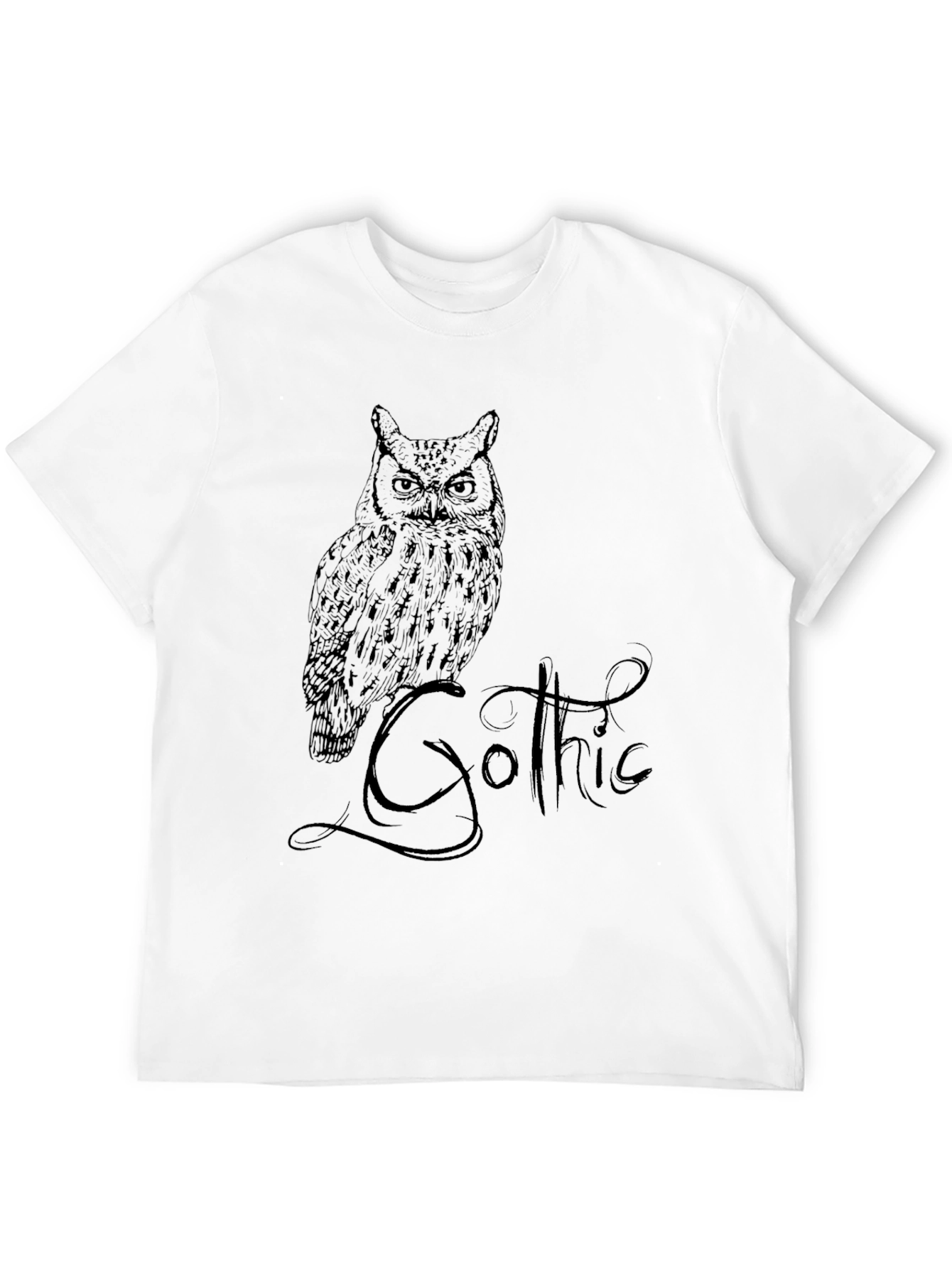 Gothic Owl T-Shirt - Black