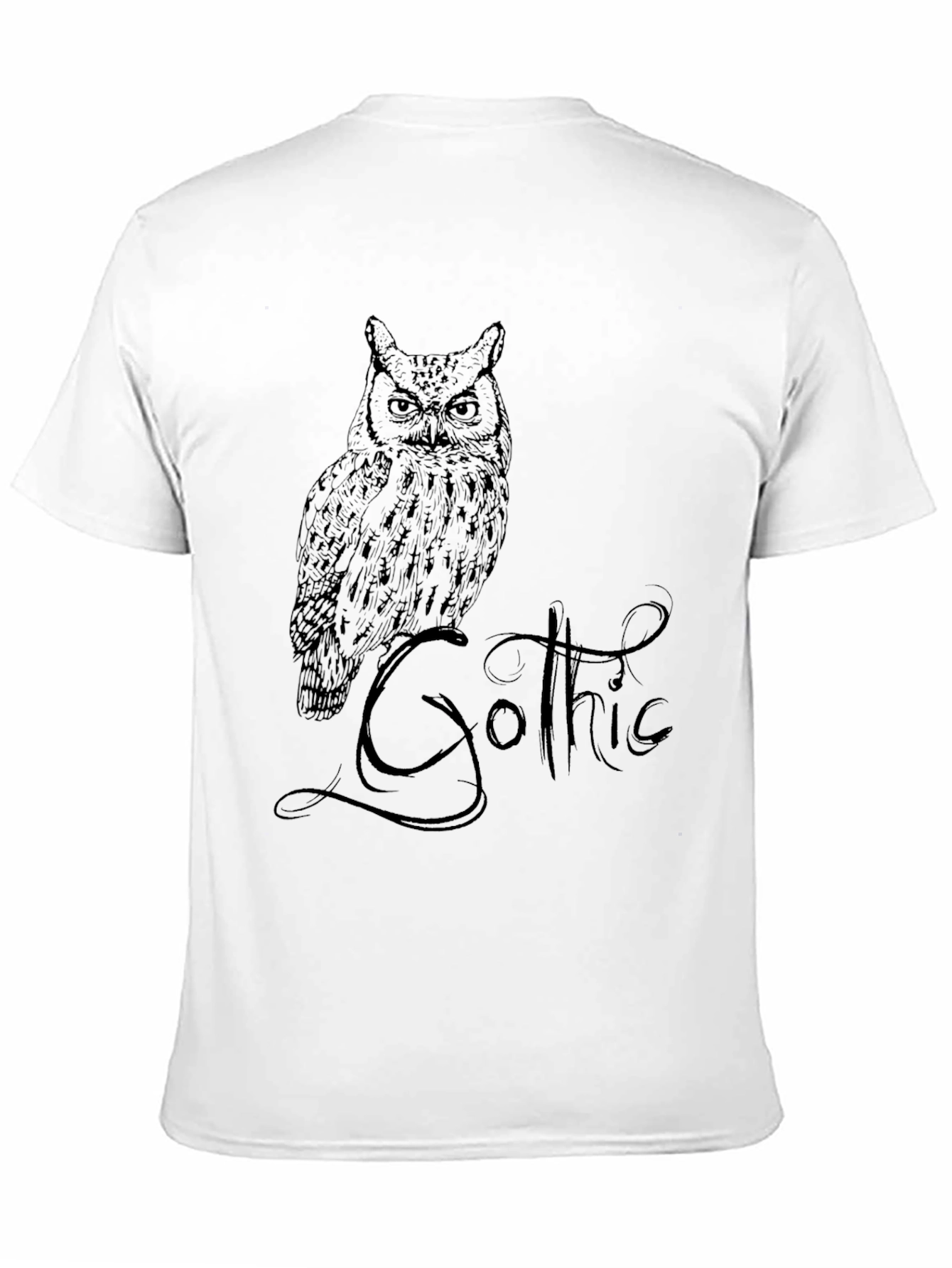 Gothic Owl T-Shirt - Black