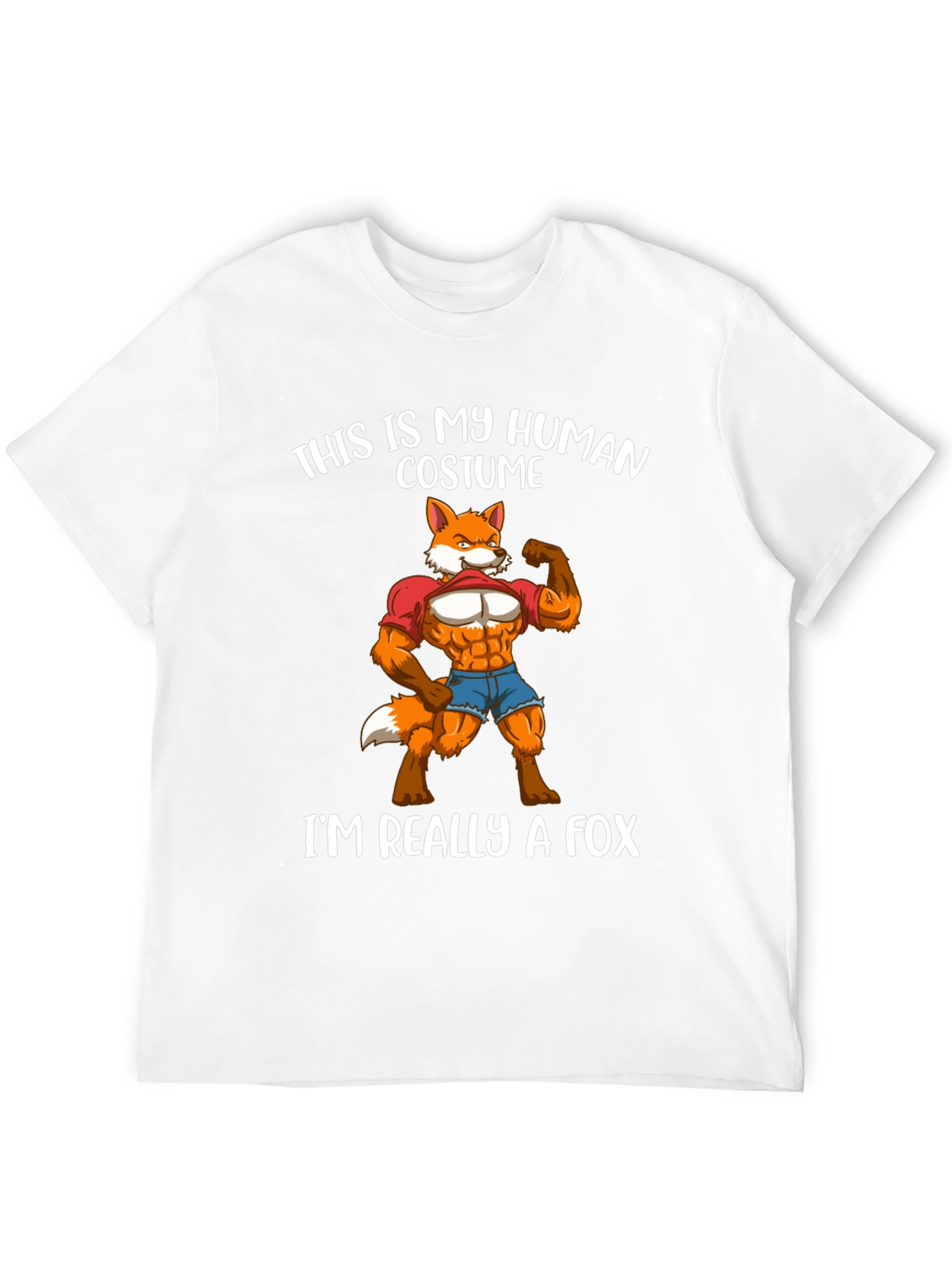 Human Costume Fox T-Shirt Funny Animal Lover Tee