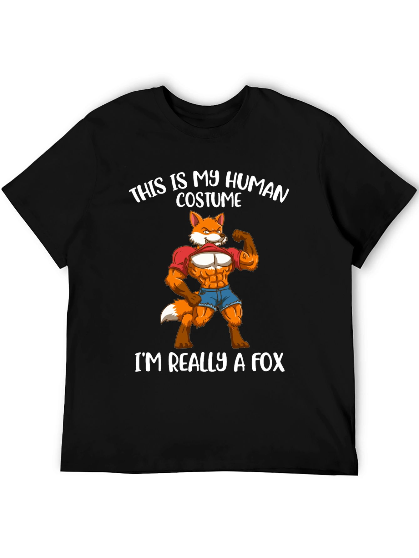 Human Costume Fox T-Shirt Funny Animal Lover Tee