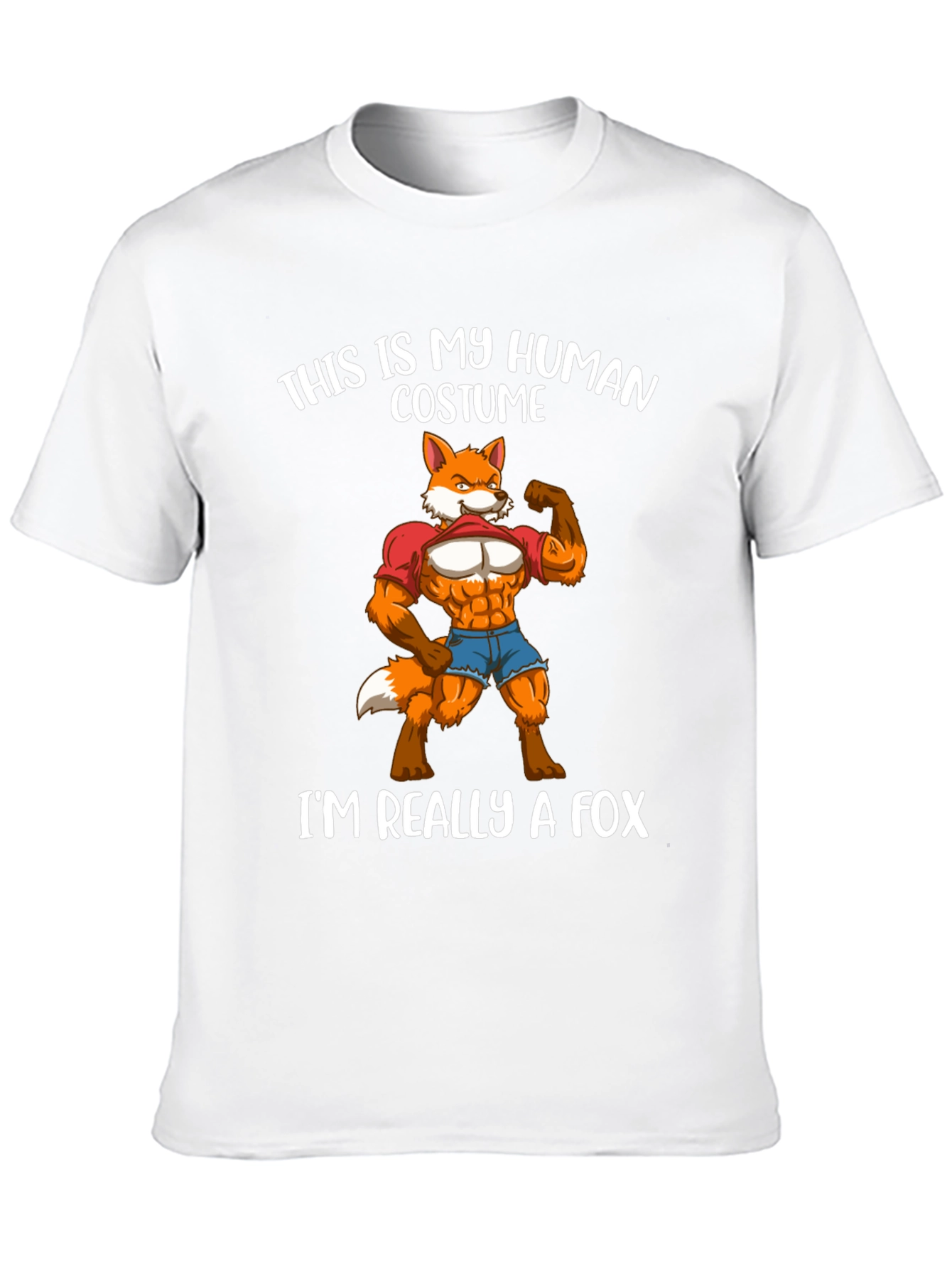 Human Costume Fox T-Shirt Funny Animal Lover Tee
