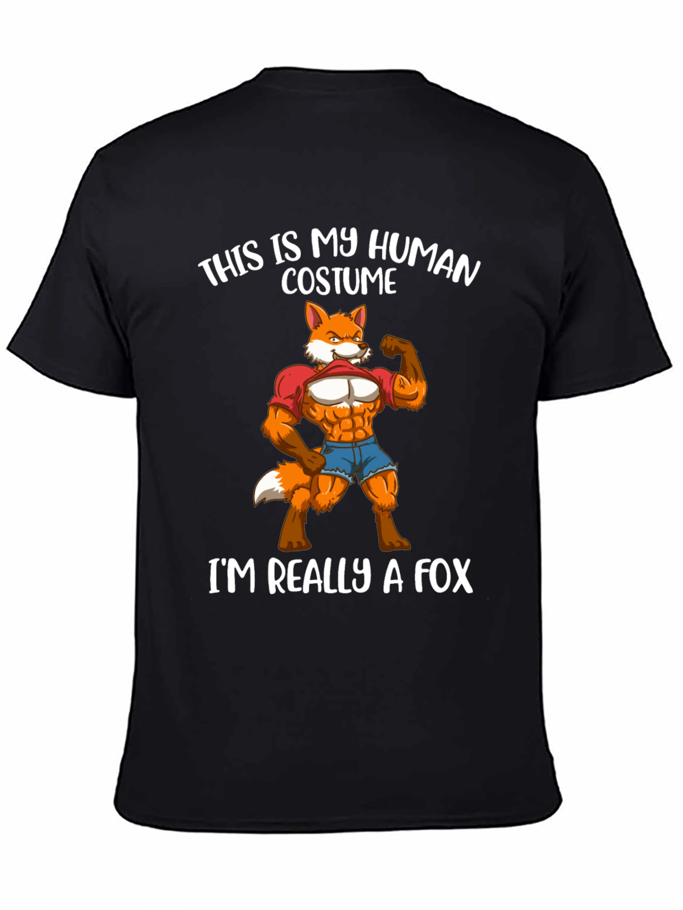 Human Costume Fox T-Shirt Funny Animal Lover Tee