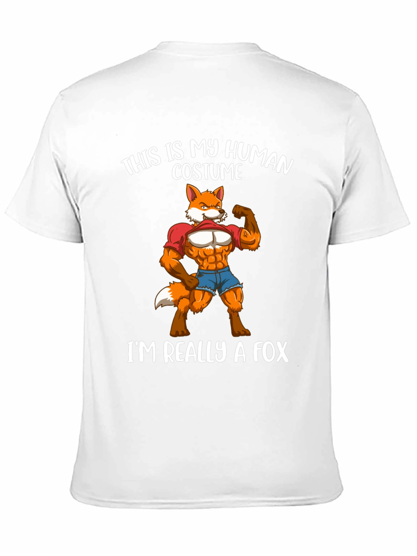 Human Costume Fox T-Shirt Funny Animal Lover Tee