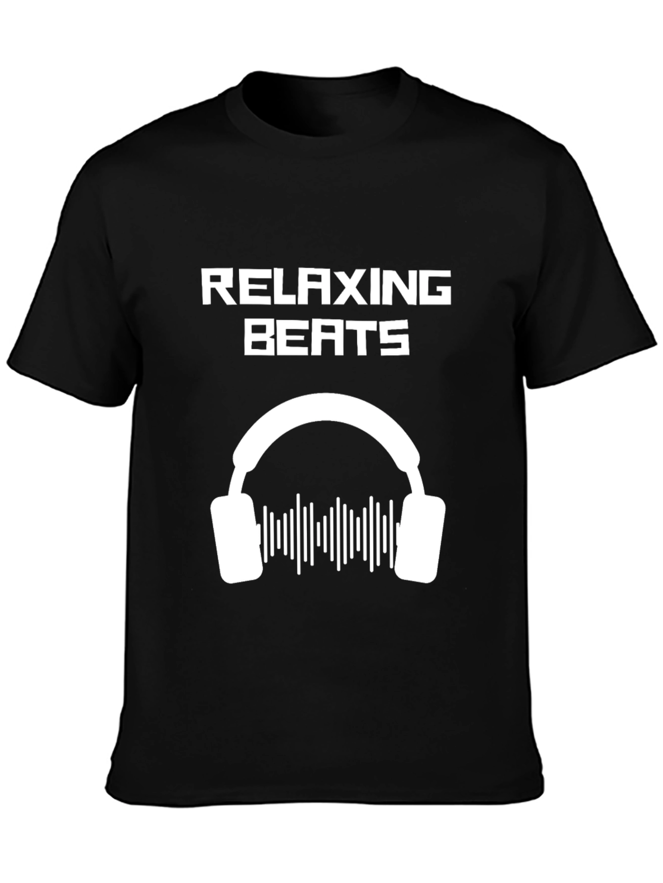 Relaxing Beats Graphic Tee - Black Cotton T-Shirt