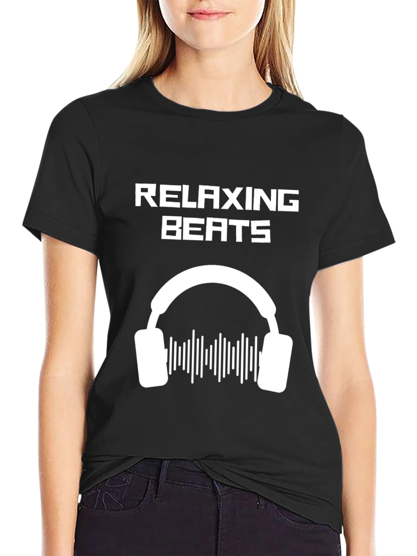 Relaxing Beats Graphic Tee - Black Cotton T-Shirt