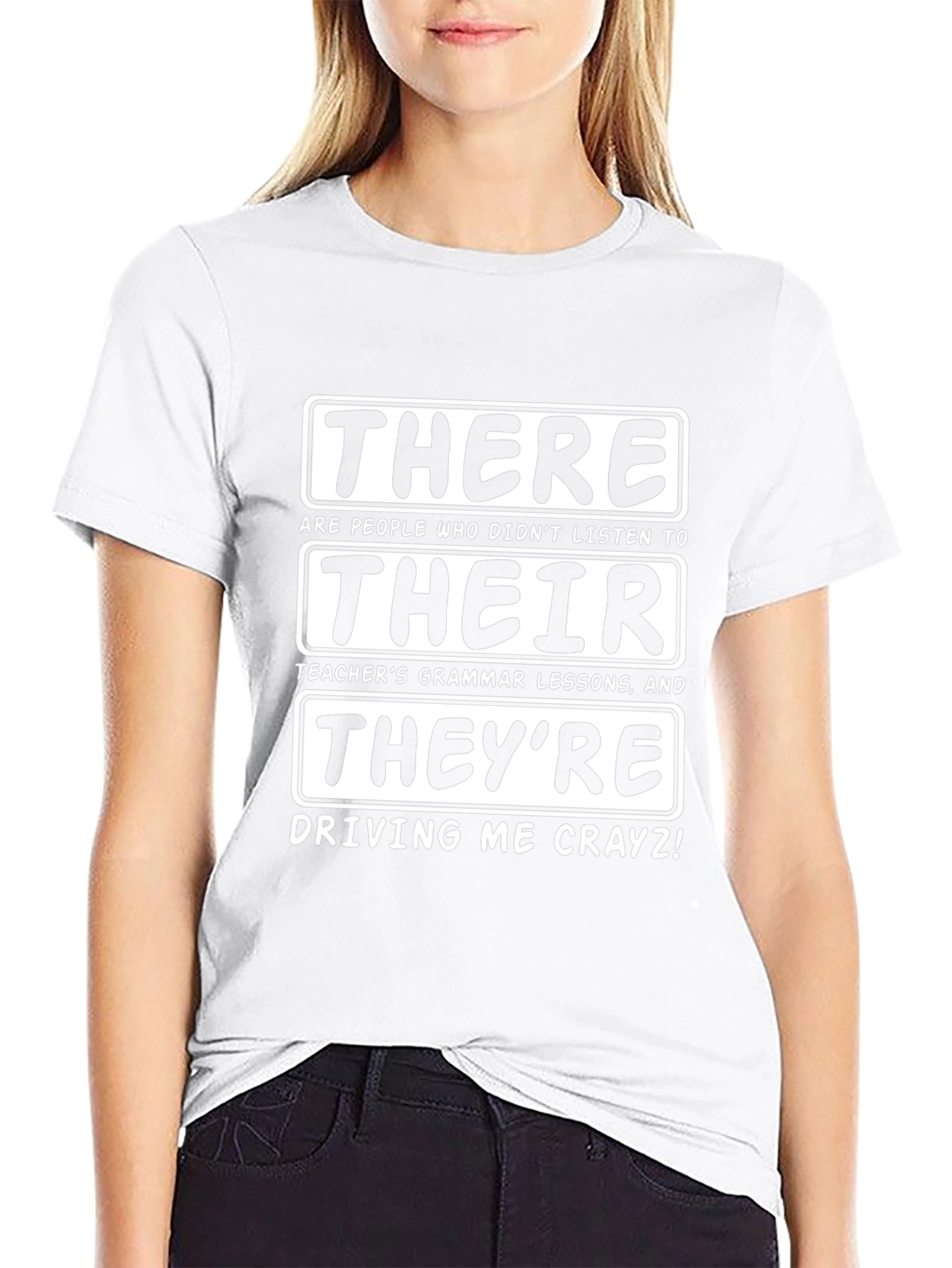 Grammar Humor T-Shirt - There Their Theyre