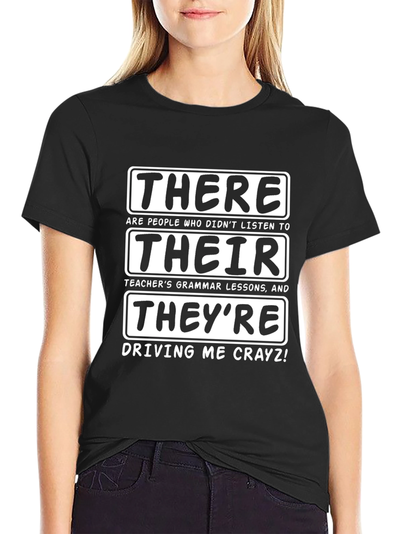 Grammar Humor T-Shirt - There Their Theyre
