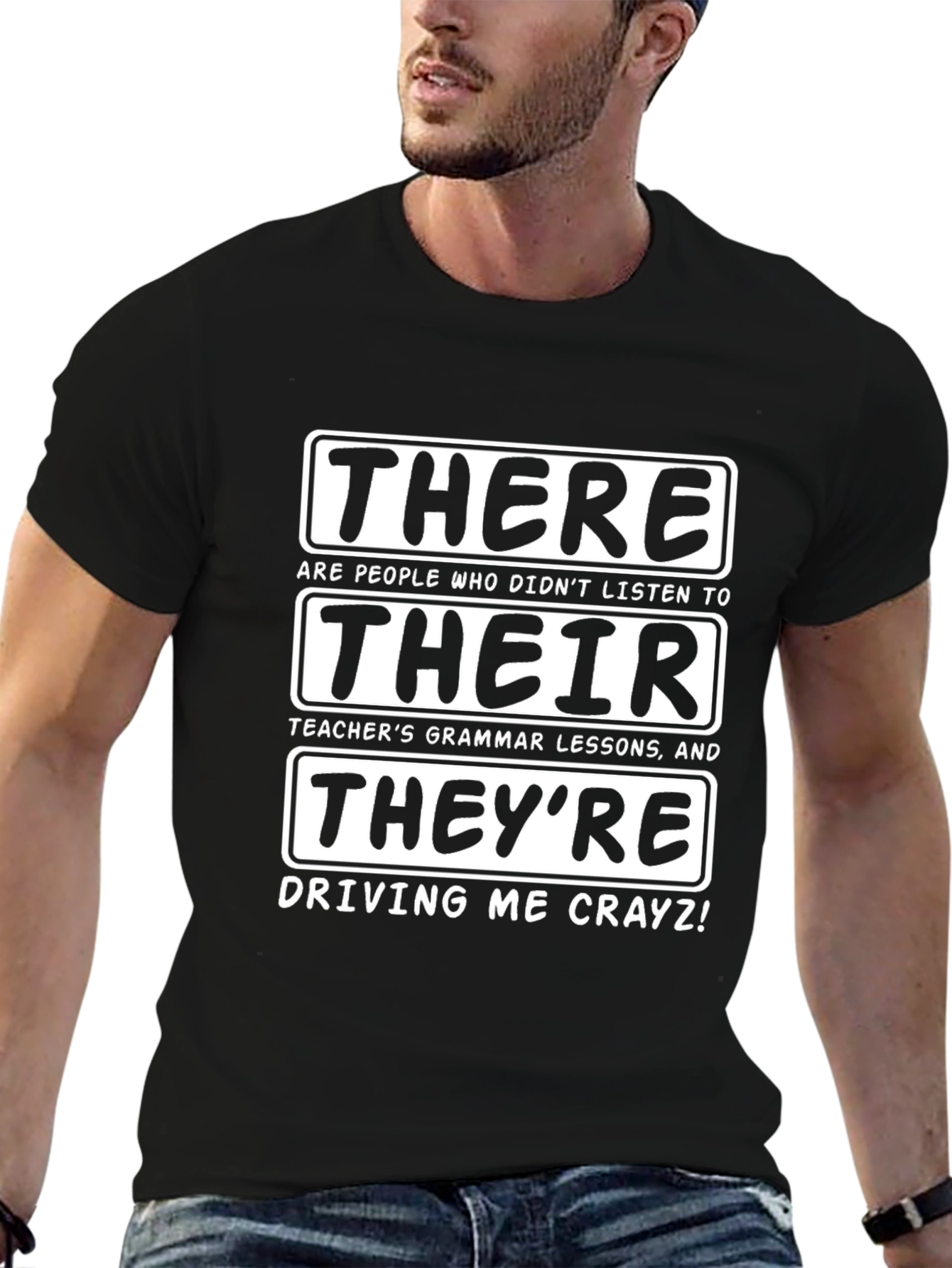 Grammar Humor T-Shirt - There Their Theyre