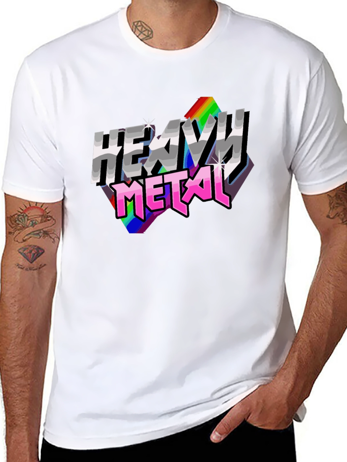 Heavy Metal Rainbow Graphic T-Shirt