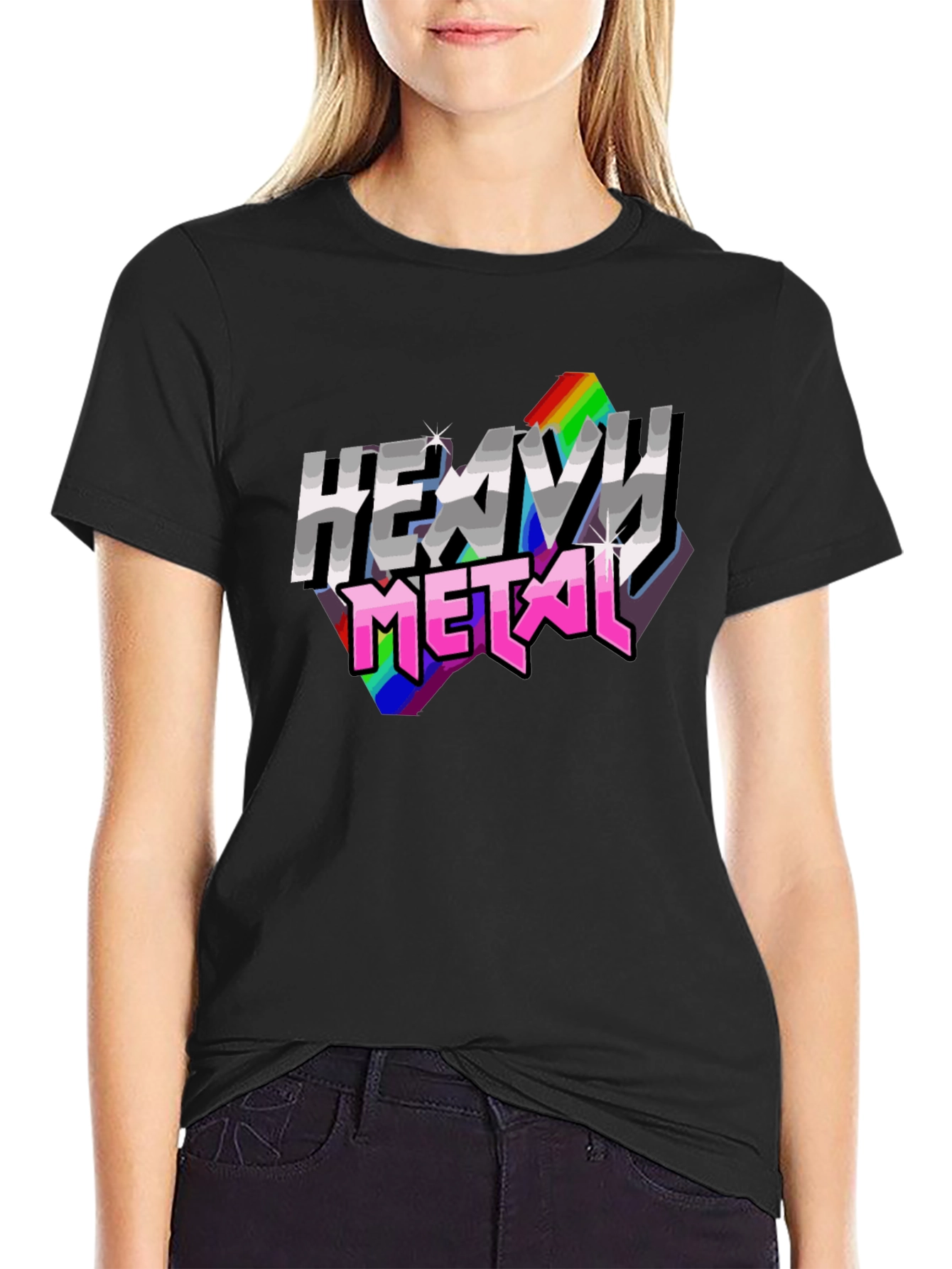 Heavy Metal Rainbow Graphic T-Shirt