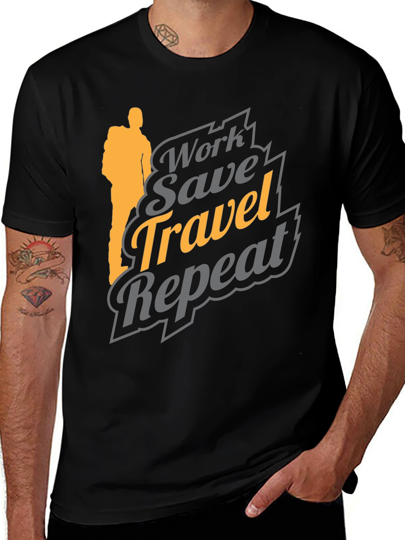 Work Save Travel Repeat Graphic Tee