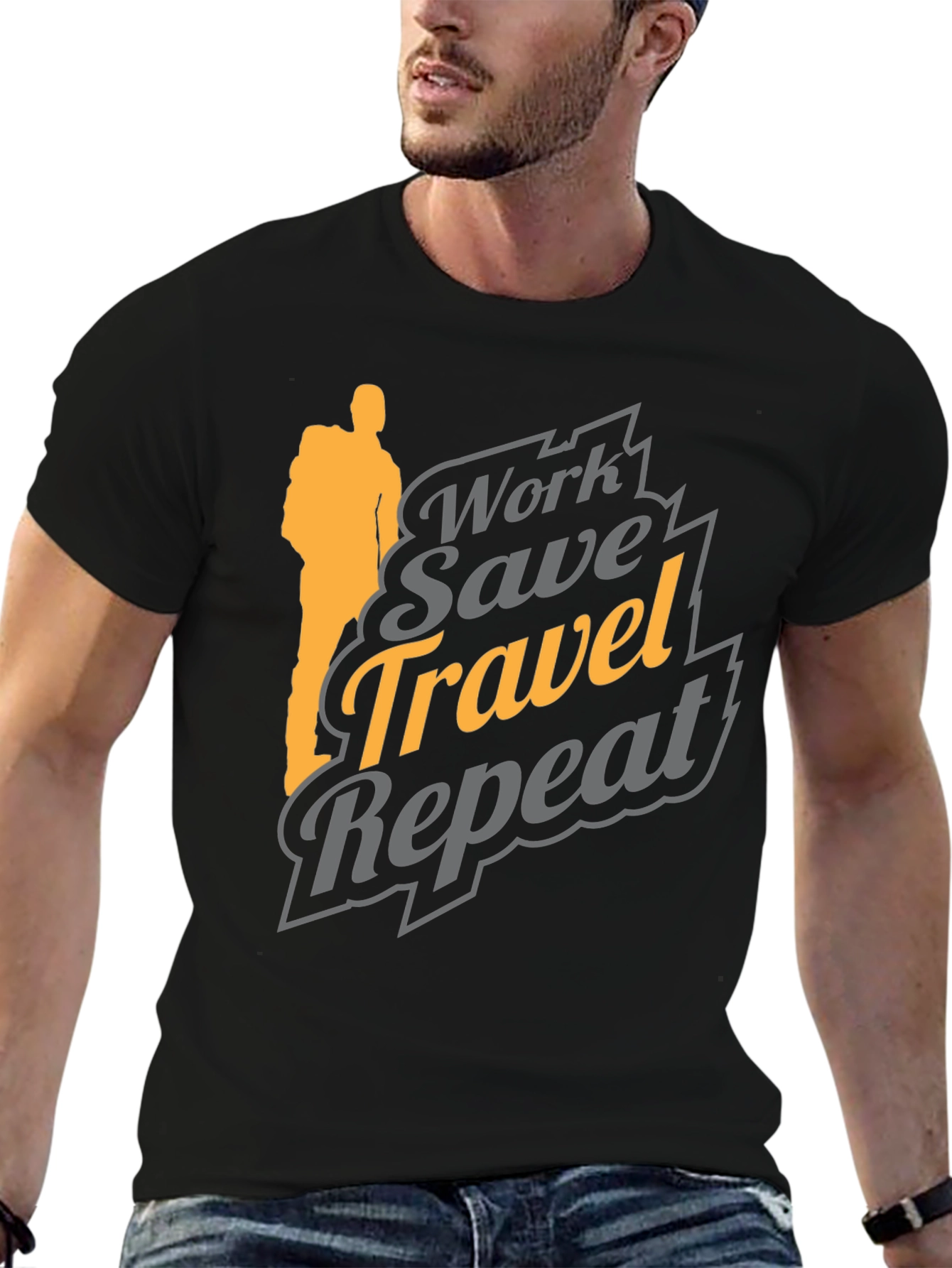 Work Save Travel Repeat Graphic Tee