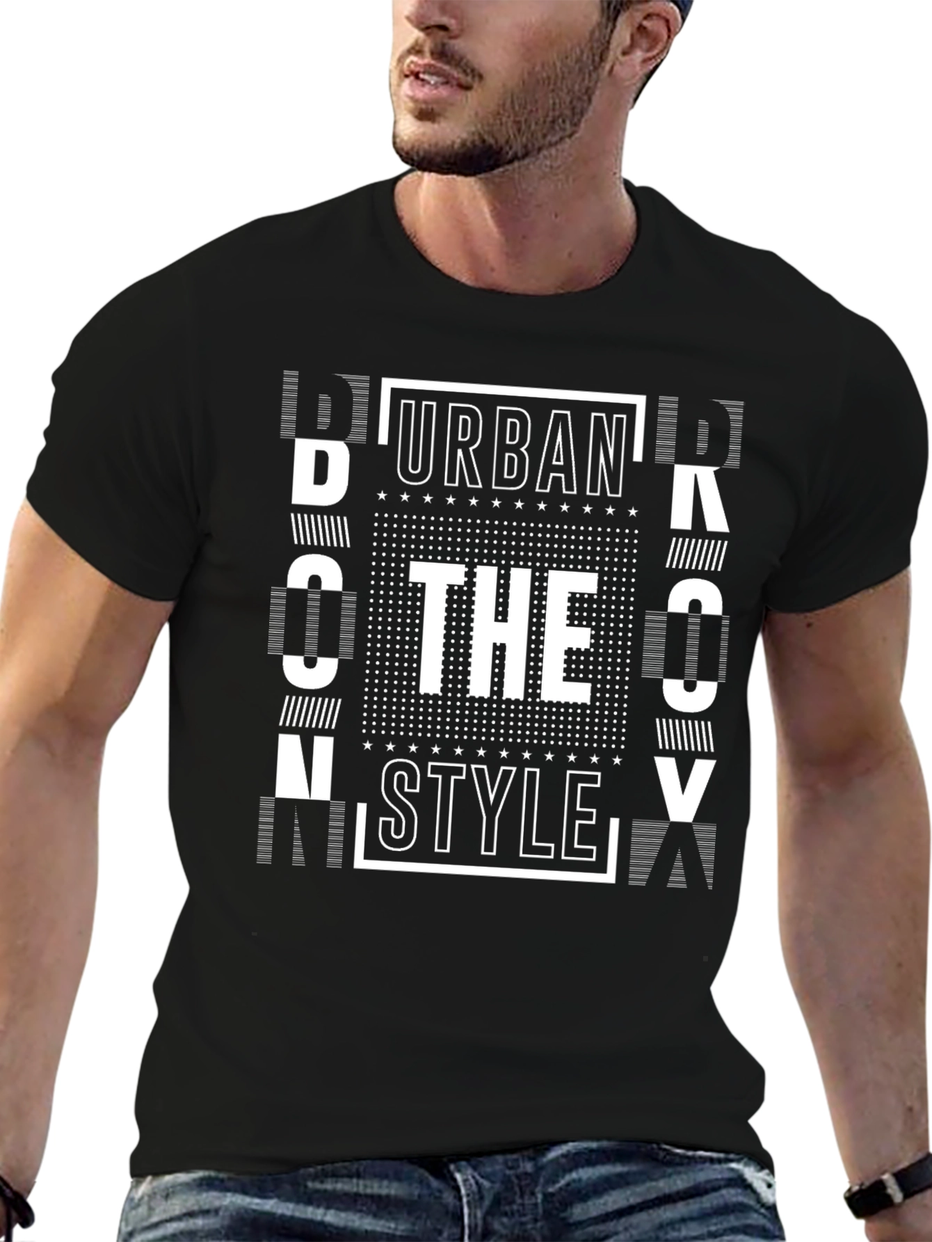 Urban Style Graphic Tee - Mens Black T-Shirt