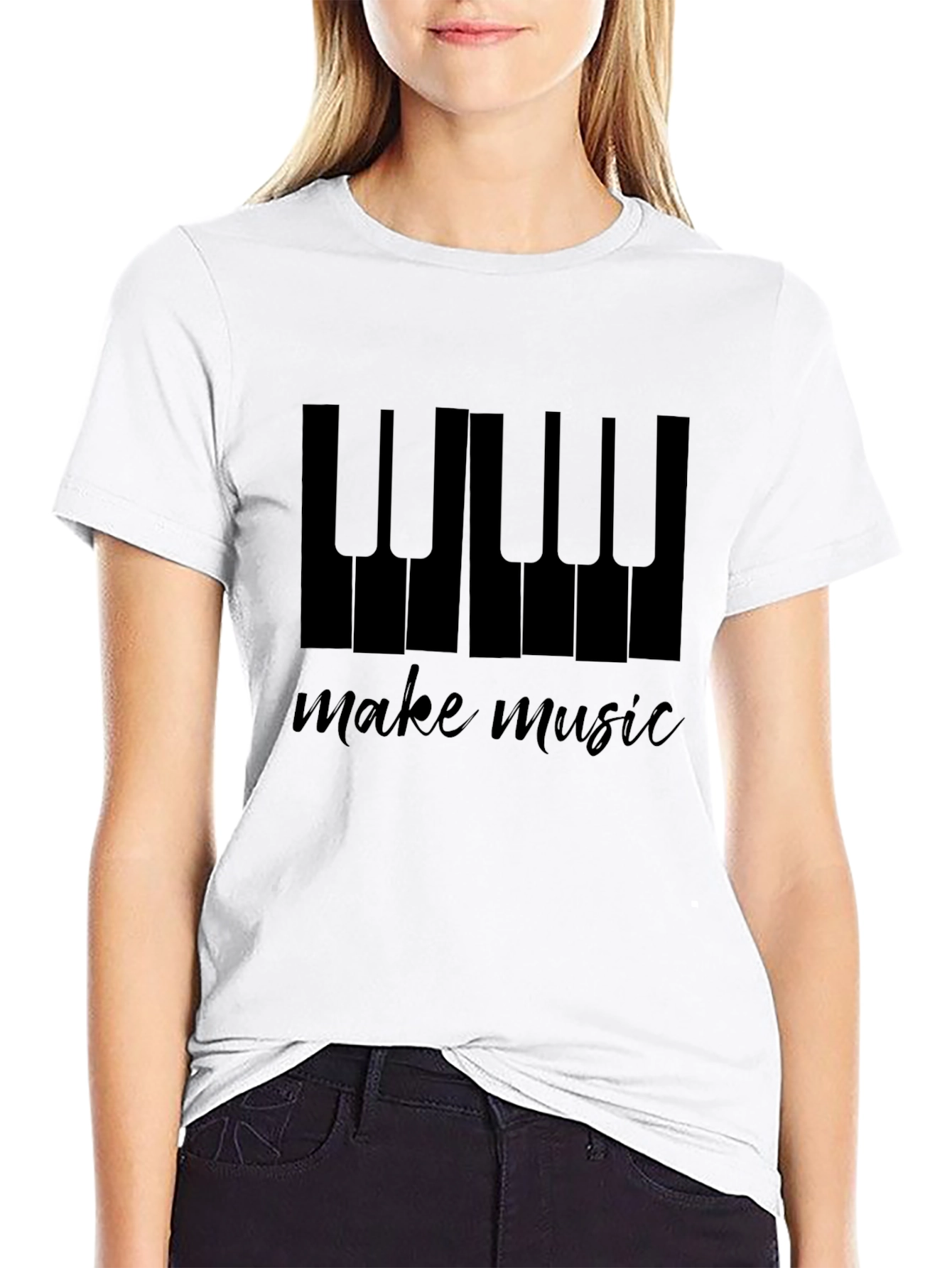 Make Music Piano Keys Graphic Tee - Black