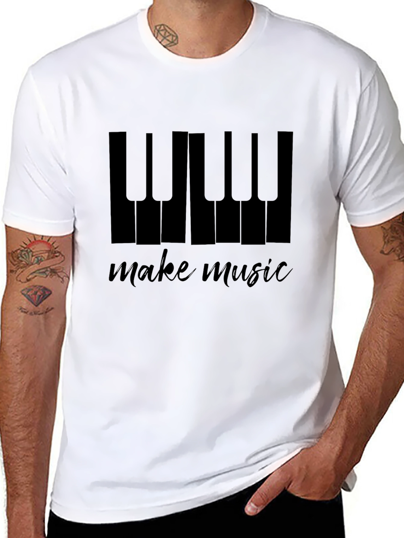 Make Music Piano Keys Graphic Tee - Black