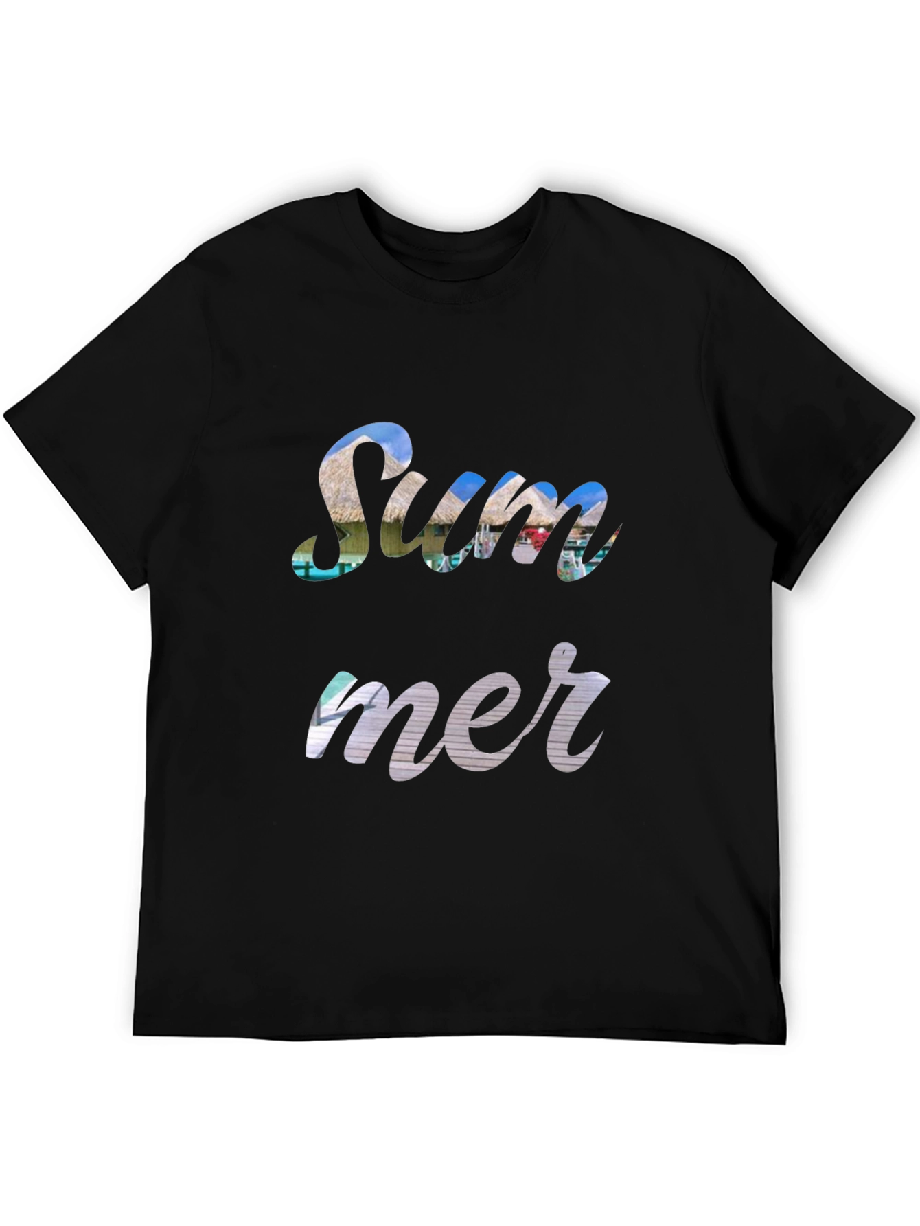 Summer Print Black T-Shirt