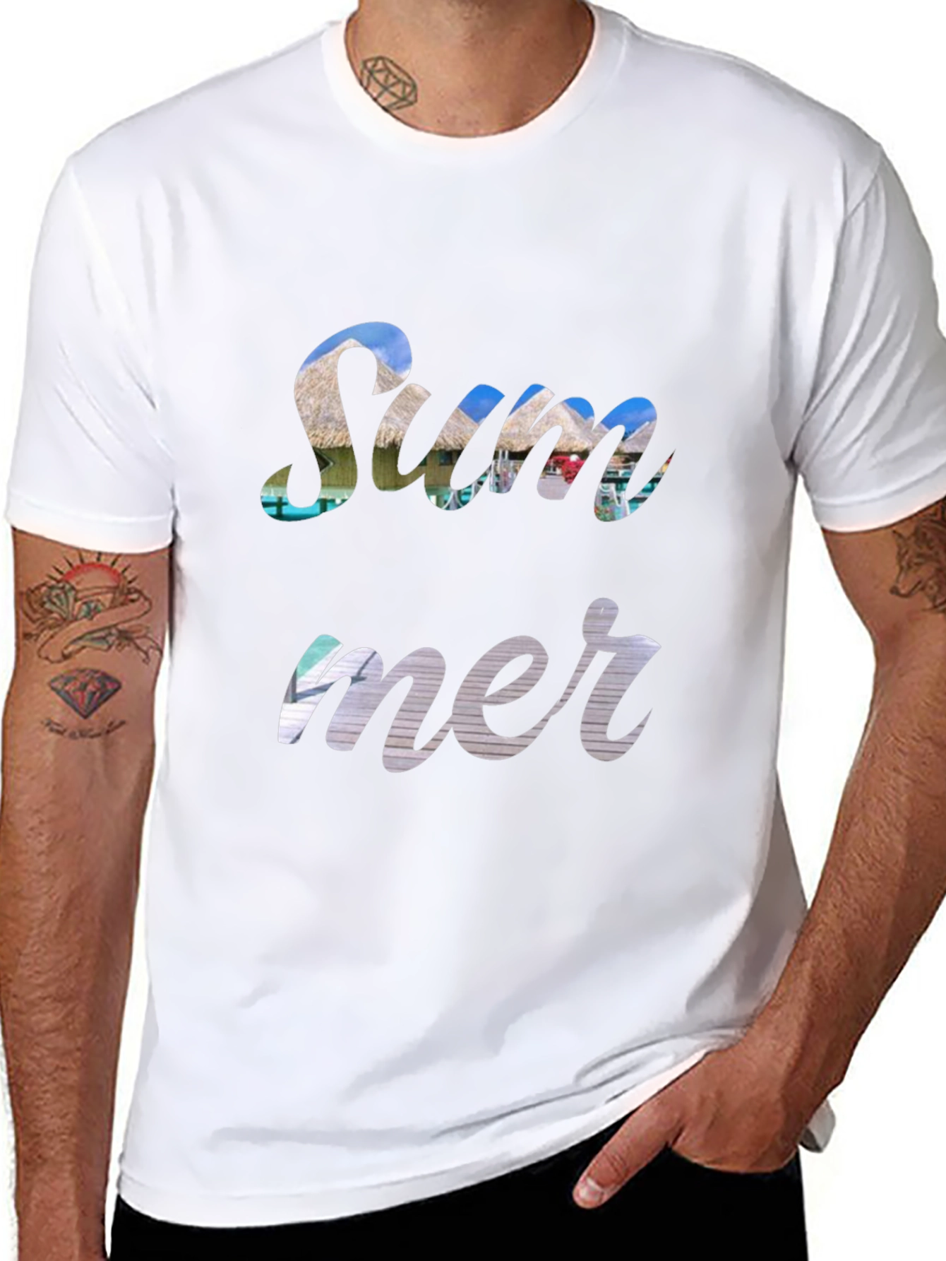 Summer Print Black T-Shirt
