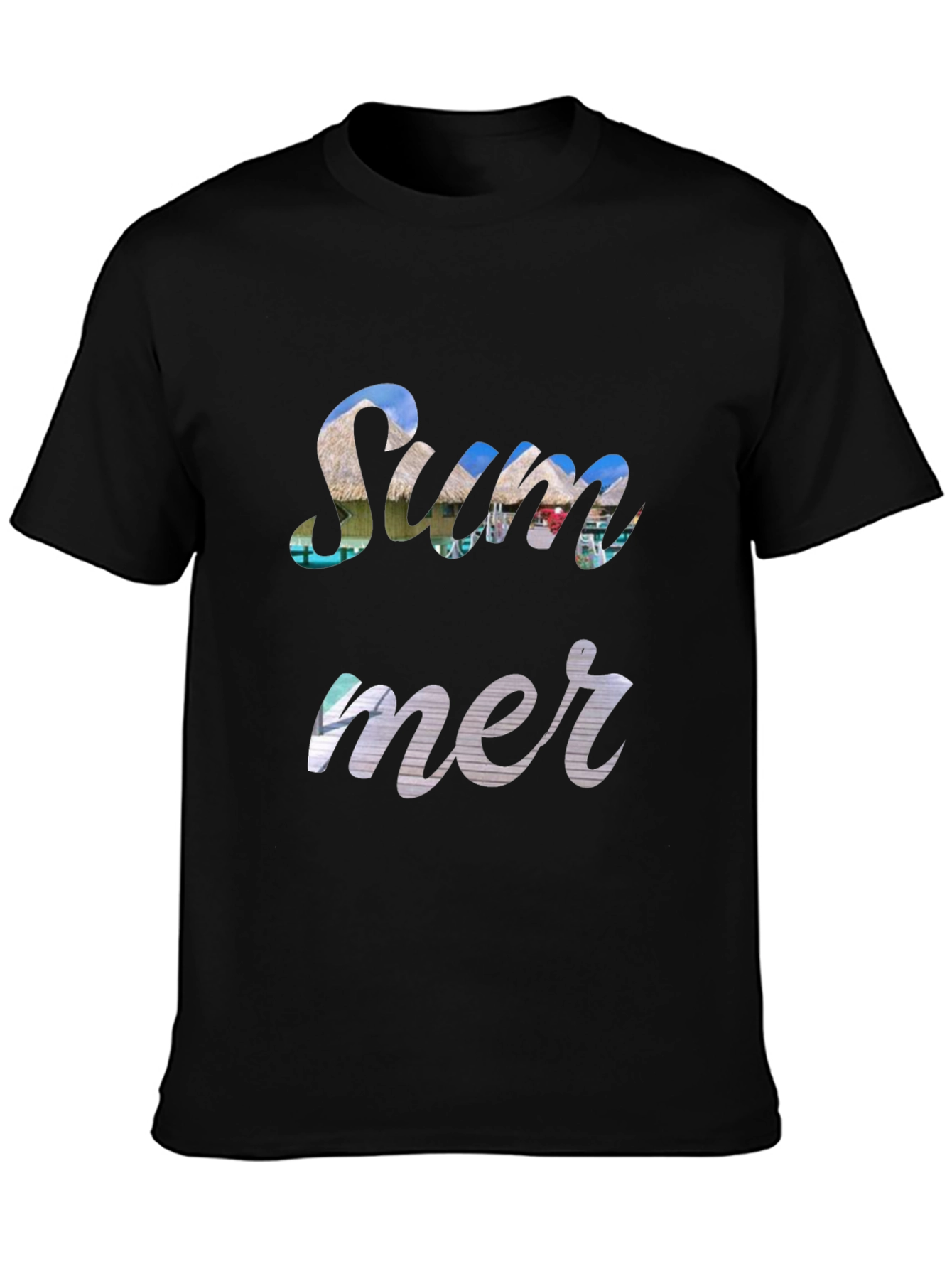 Summer Print Black T-Shirt