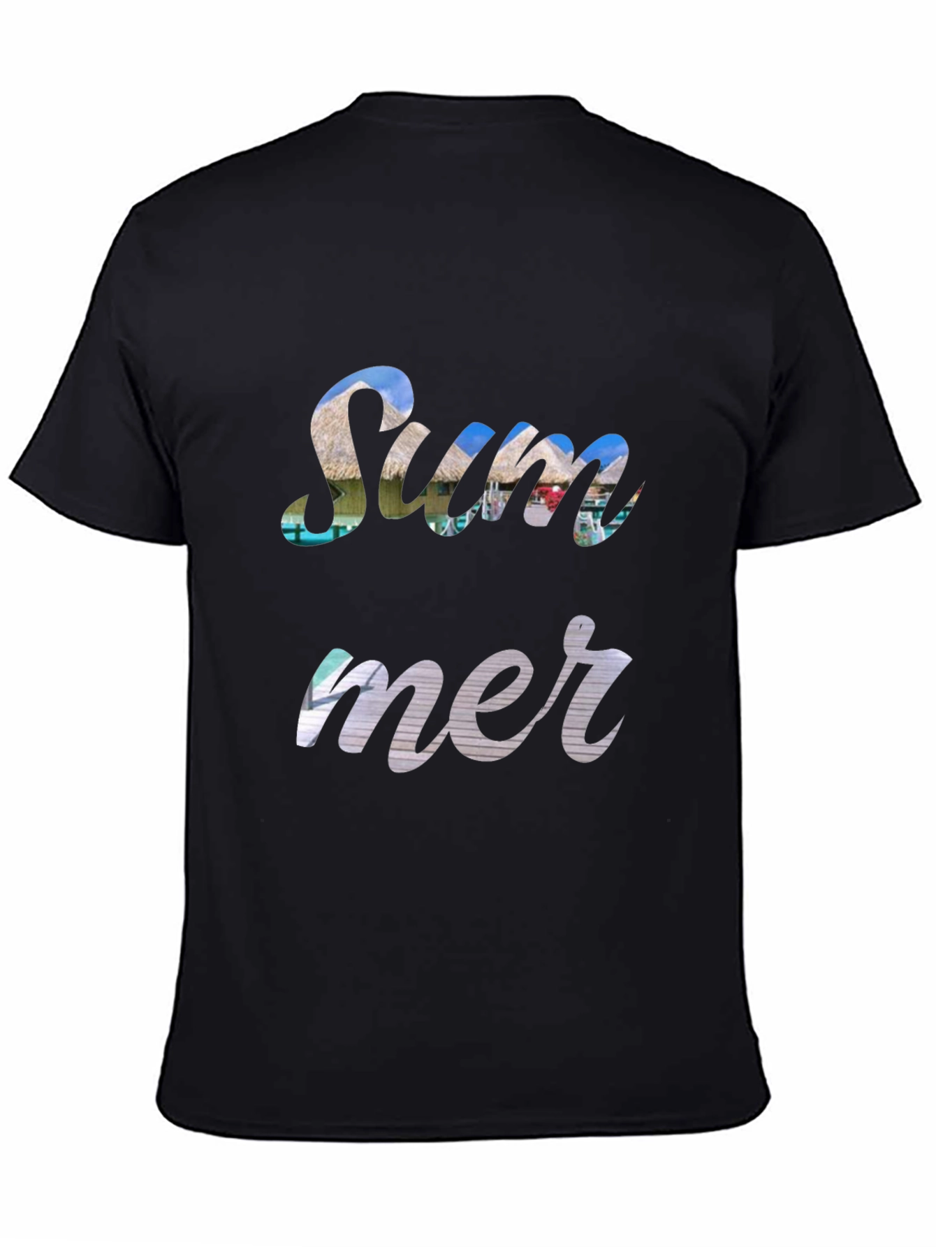 Summer Print Black T-Shirt