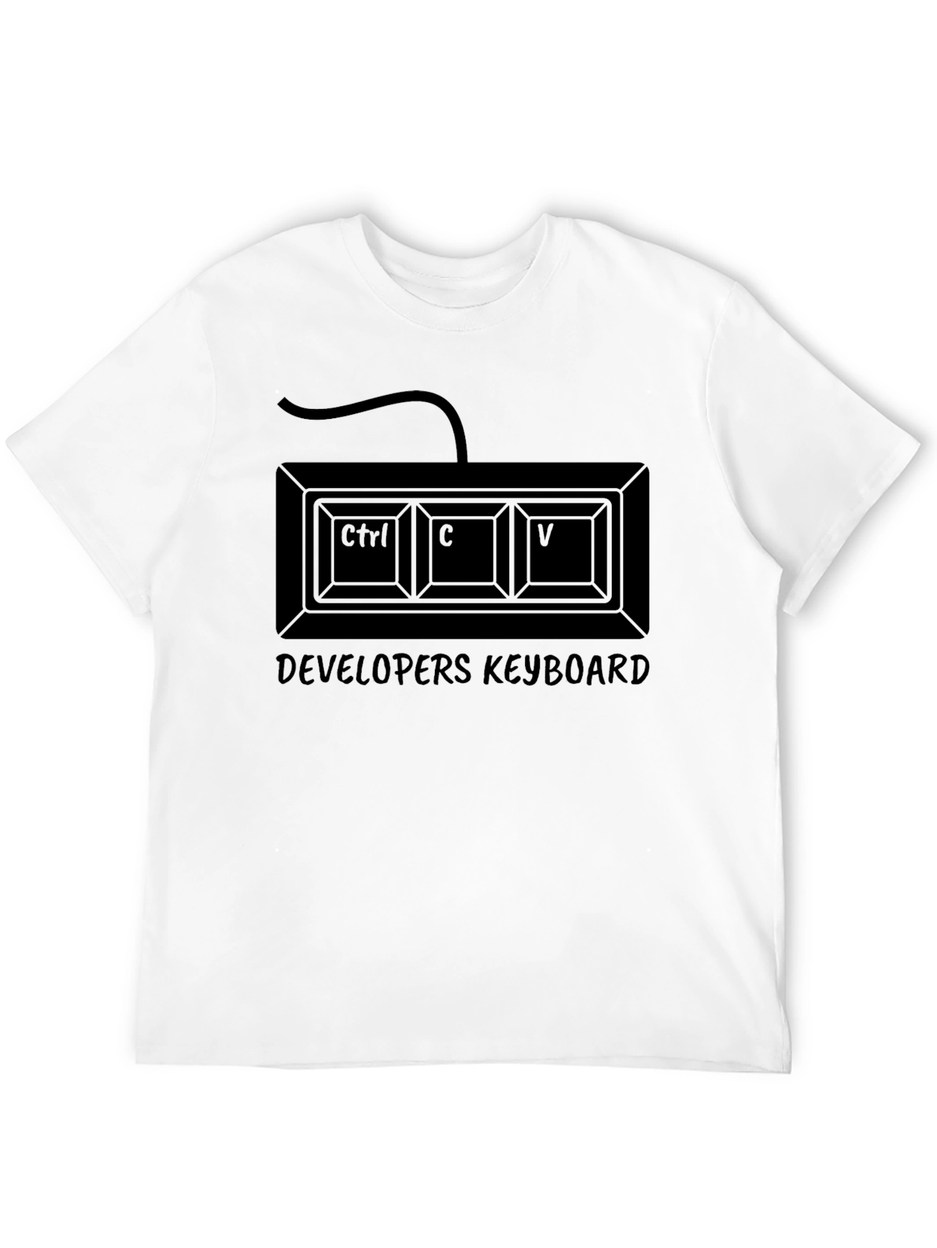 Developer Keyboard T-Shirt - Ctrl C V Programmer Tee