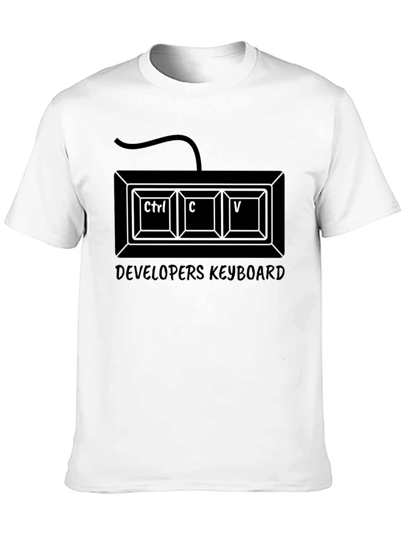 Developer Keyboard T-Shirt - Ctrl C V Programmer Tee