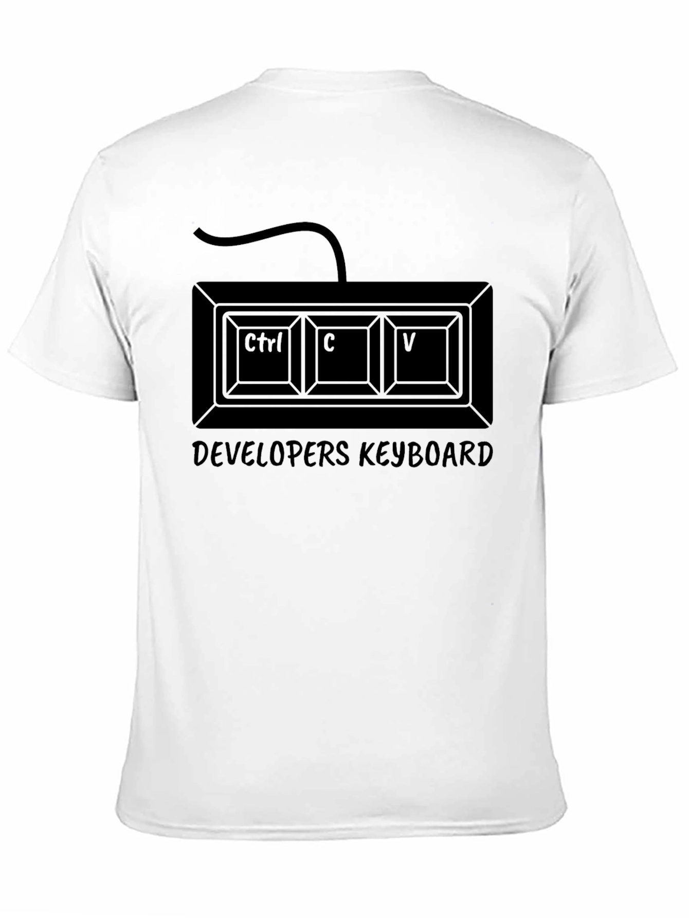 Developer Keyboard T-Shirt - Ctrl C V Programmer Tee