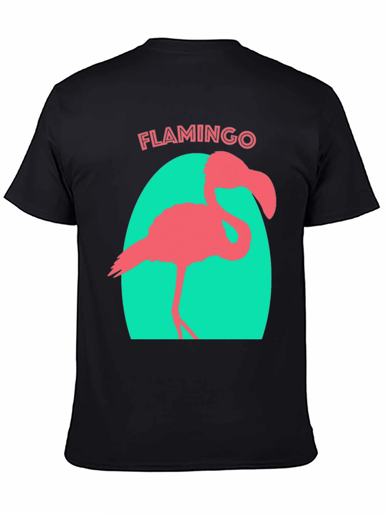 Flamingo Graphic Tee - Black Cotton T-Shirt