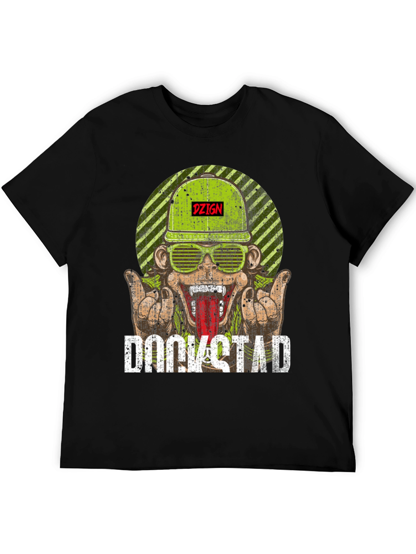 DZIGN Rockstad Monkey Graphic T-Shirt