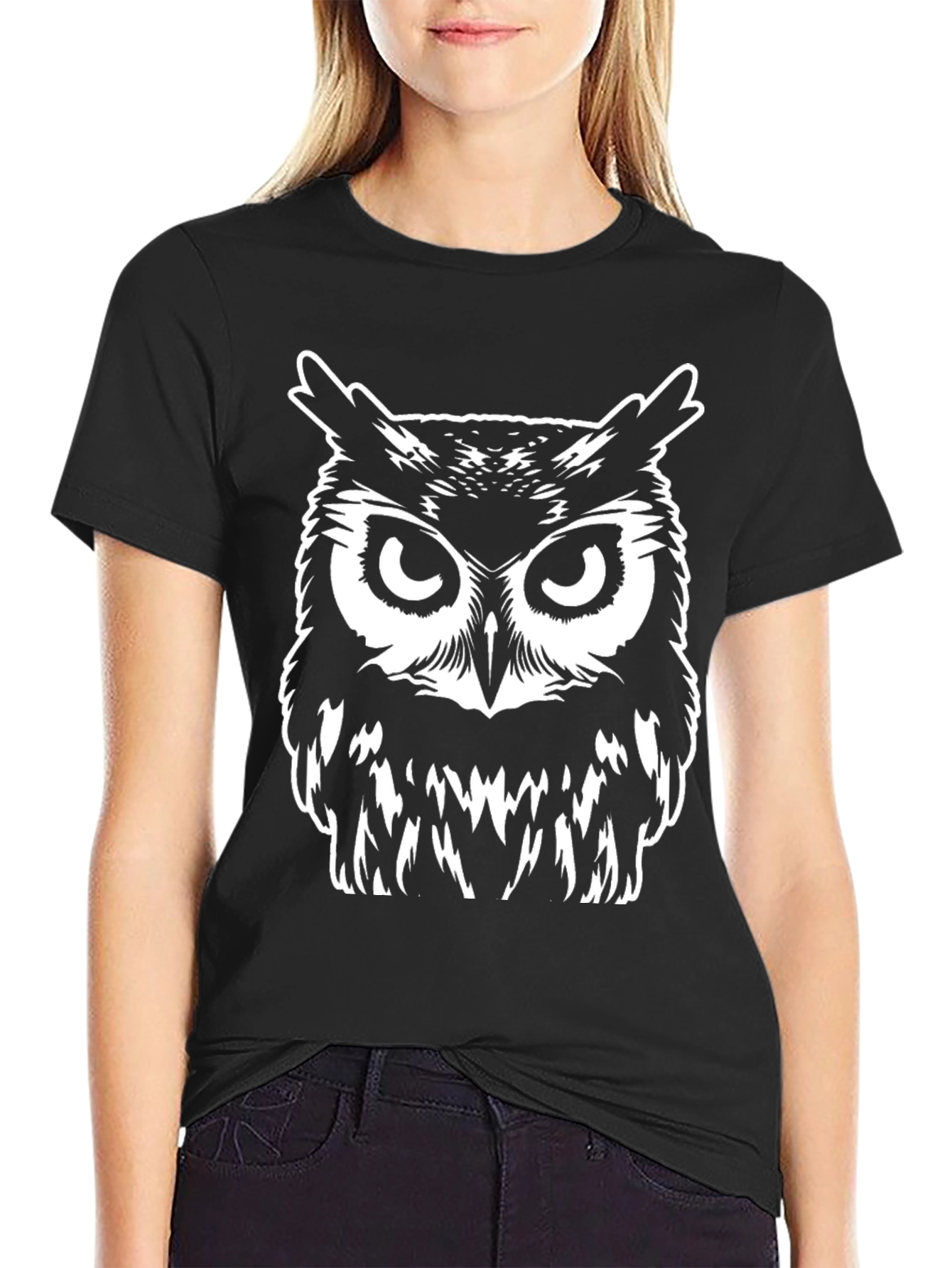 Cool Owl Graphic Black T-Shirt