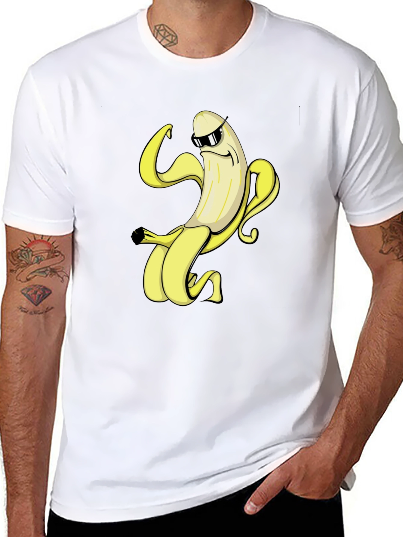 Cool Banana Graphic Tee - Black Cotton T-Shirt