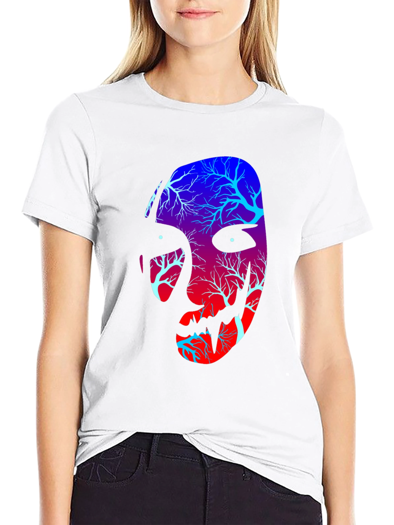 Tree Spirit Face Graphic Tee - Black