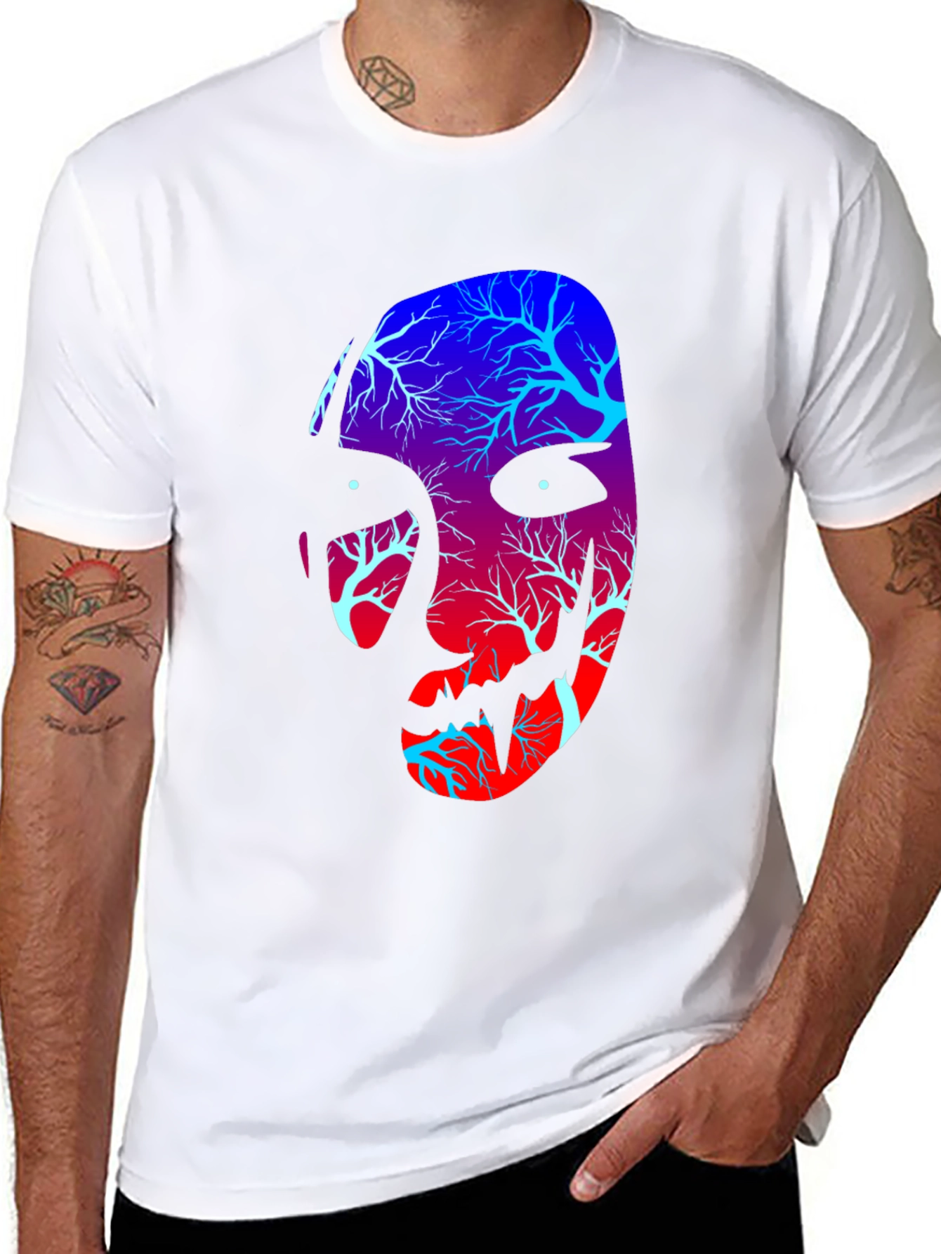 Tree Spirit Face Graphic Tee - Black
