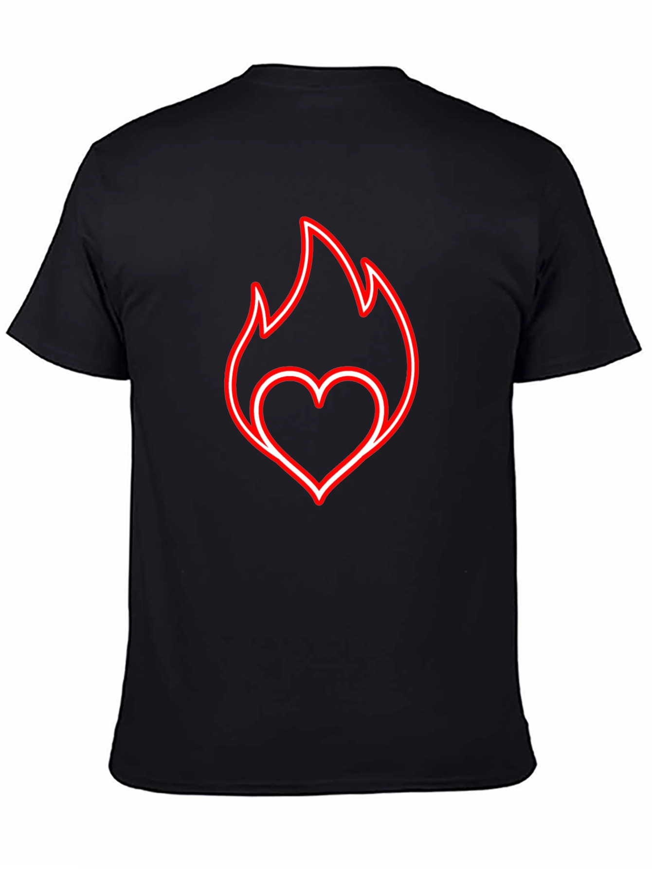 Fiery Heart Graphic Tee - Black