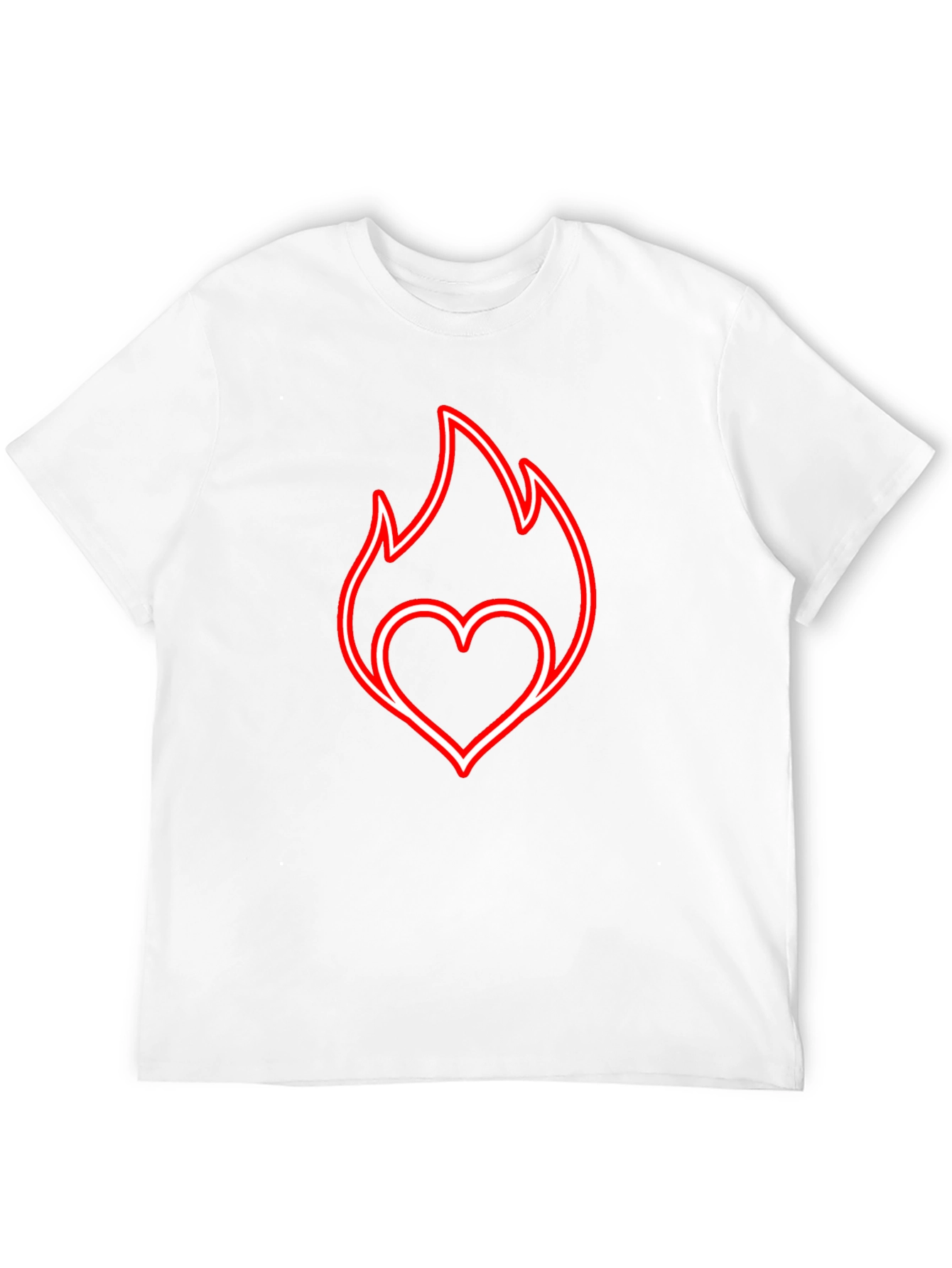 Fiery Heart Graphic Tee - Black