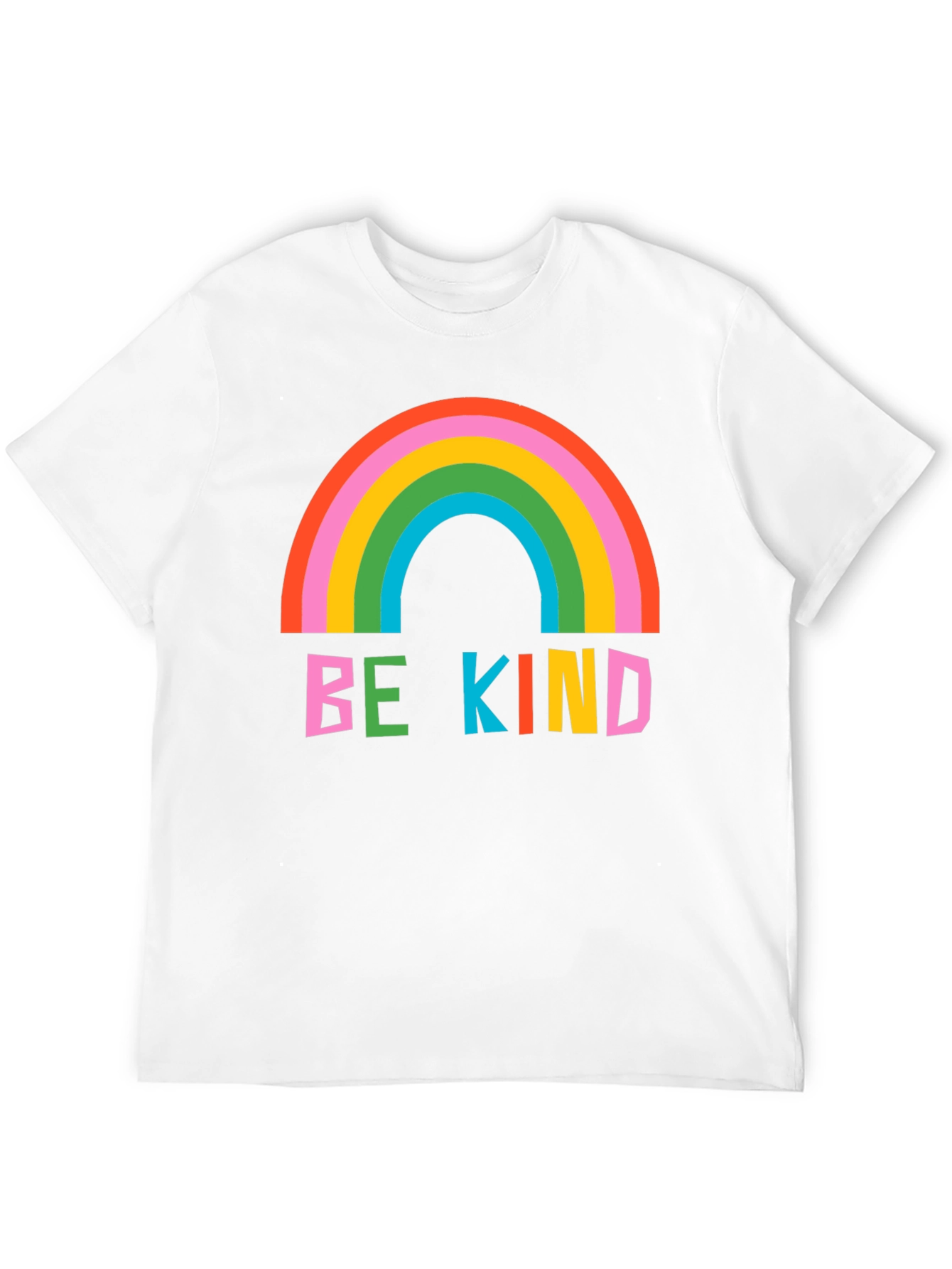 Be Kind Rainbow Graphic Tee - Soft Black Cotton