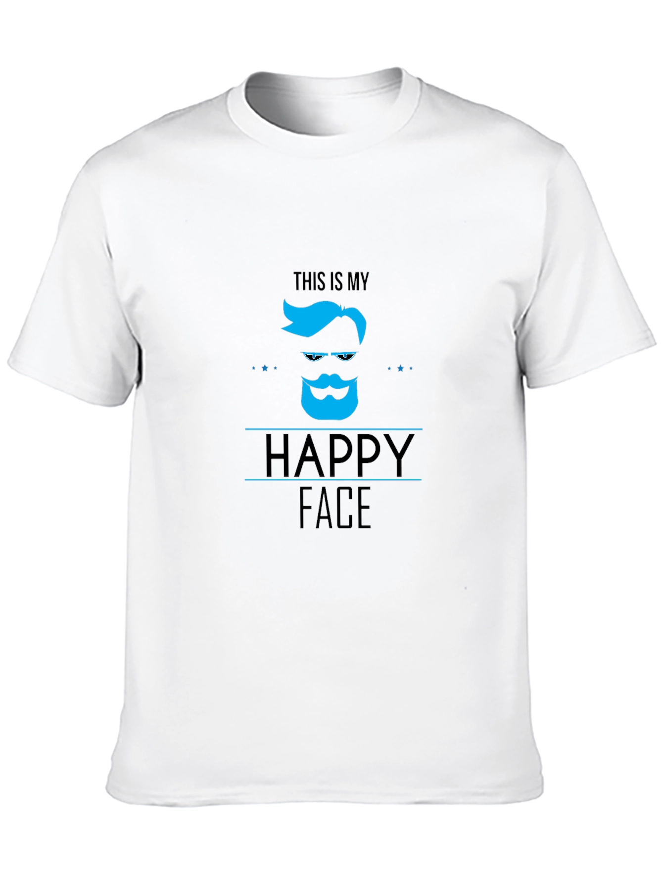 Happy Face Graphic Tee - Stylish Mens Black T-Shirt