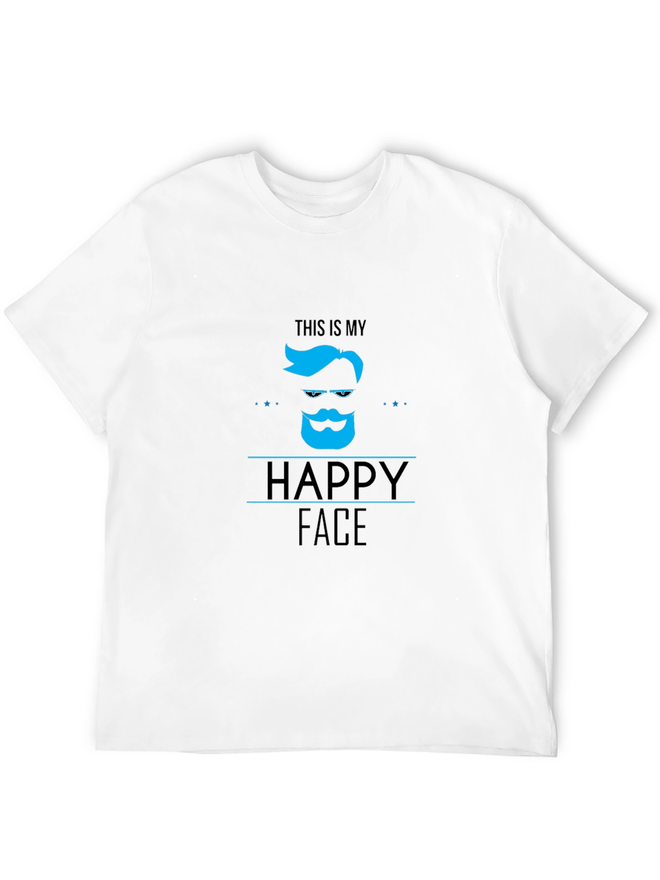 Happy Face Graphic Tee - Stylish Mens Black T-Shirt