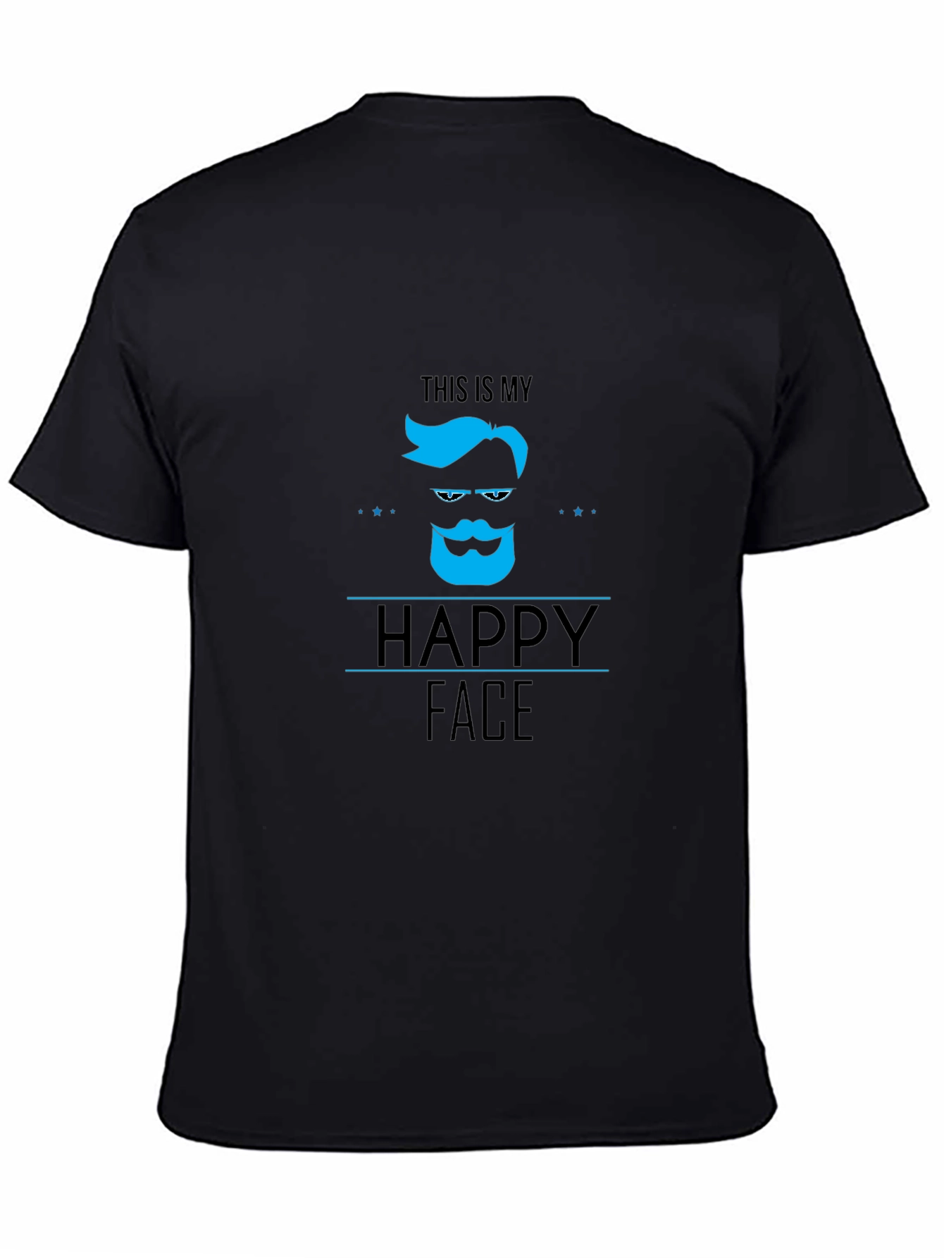 Happy Face Graphic Tee - Stylish Mens Black T-Shirt