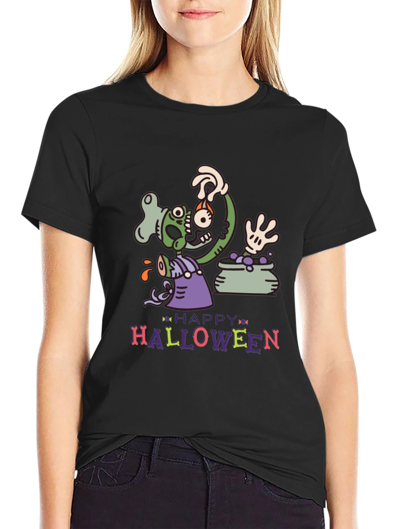 Happy Halloween Zombie Crew T-Shirt