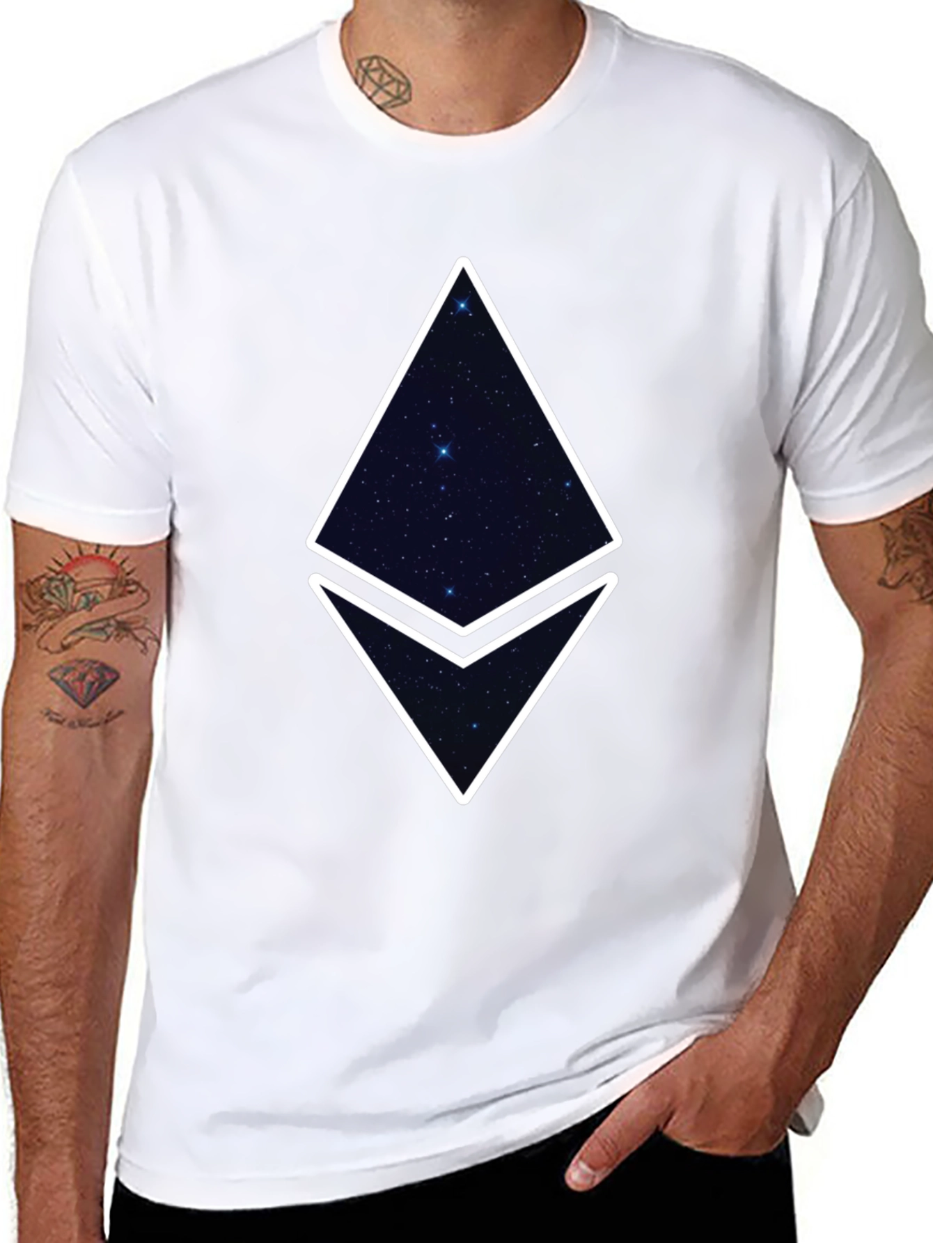 Ethereum Starry Night Graphic Tee - Black