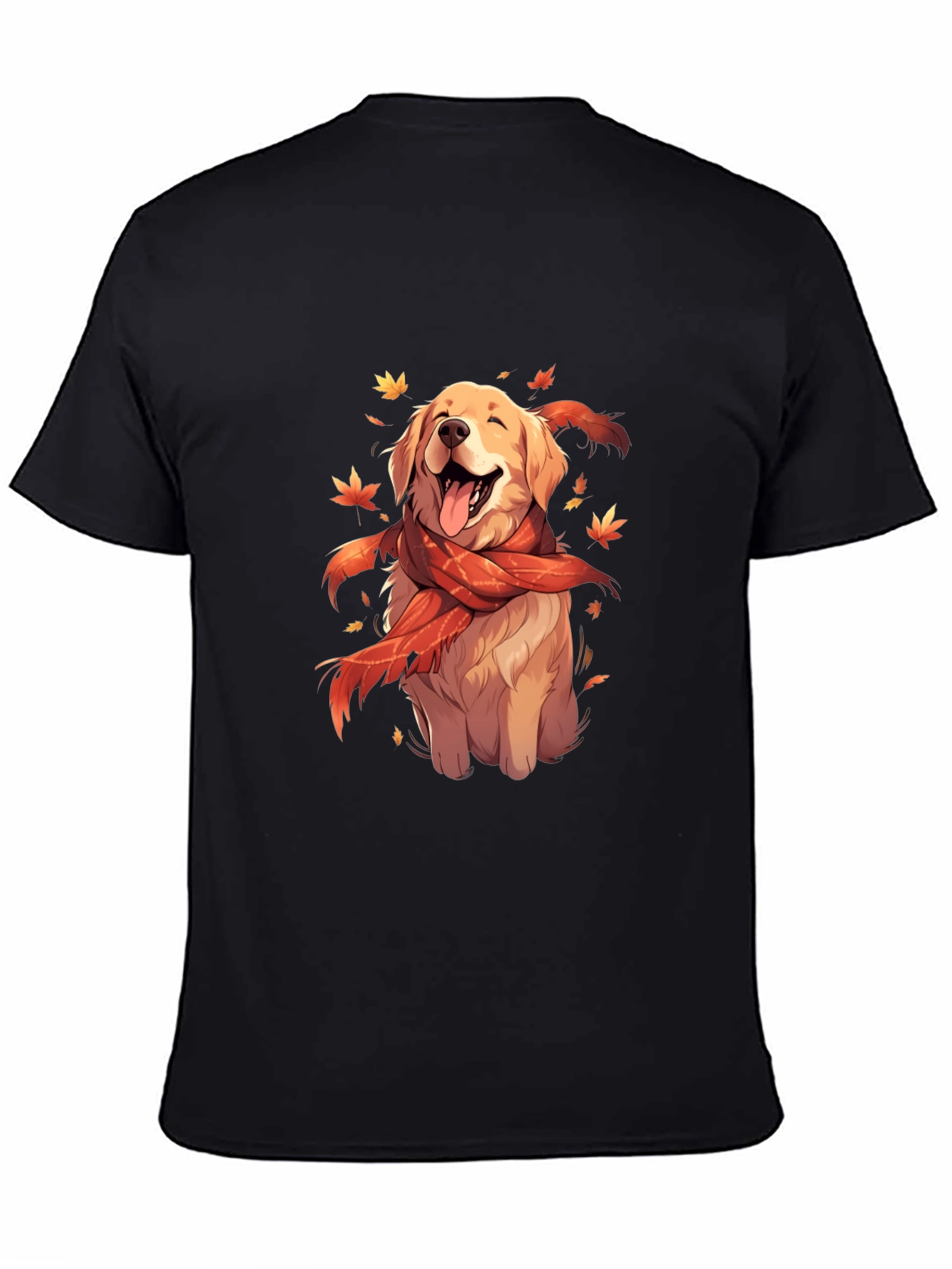 Dog Lover T-Shirt: Golden Retriever in Autumn Scarf