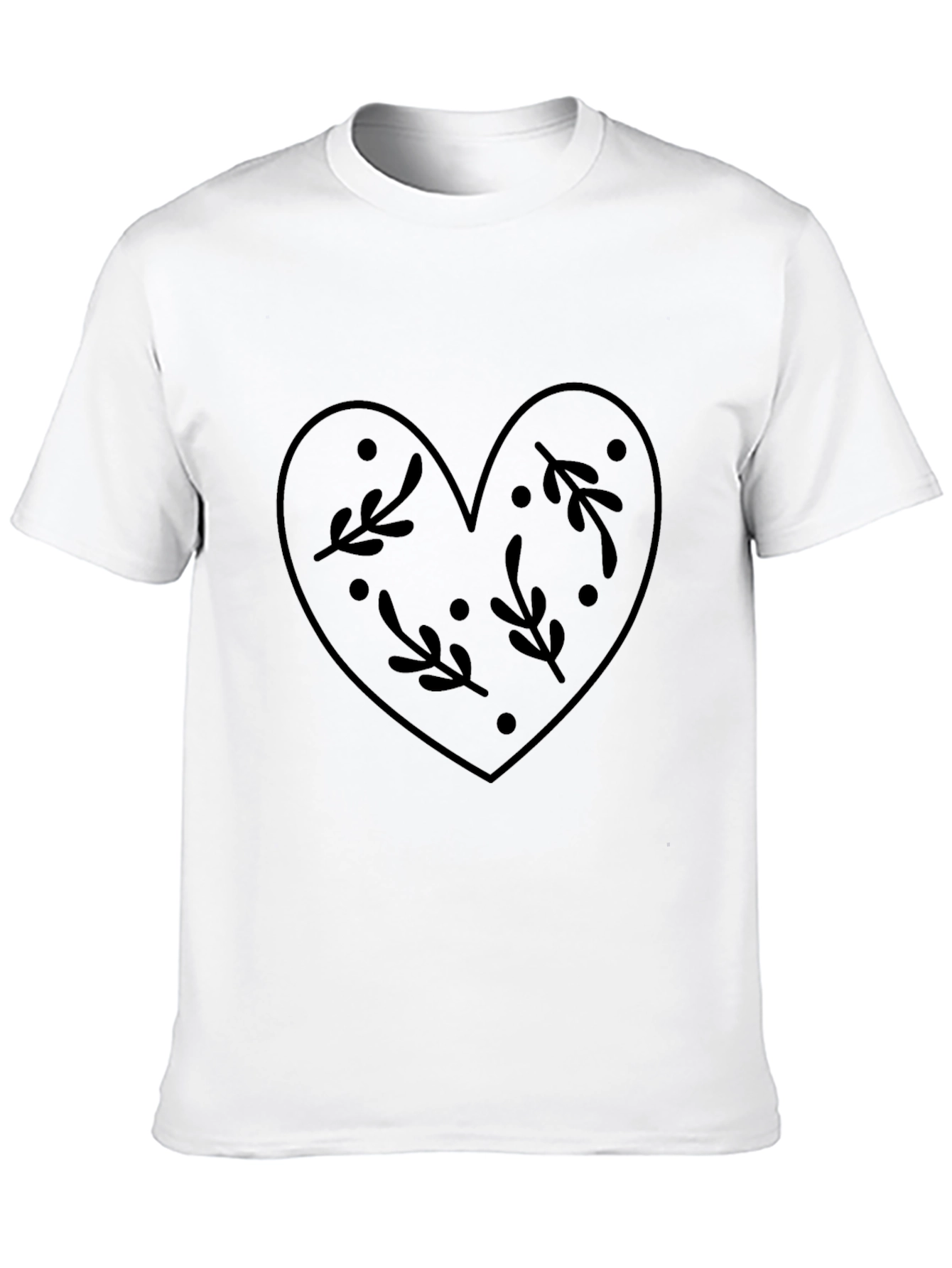 Floral Heart Graphic Tee - Mens Black T-Shirt
