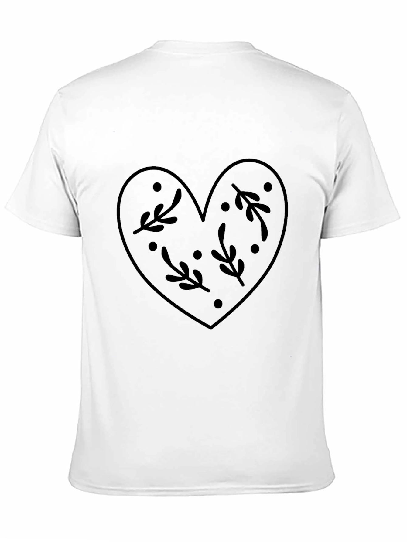 Floral Heart Graphic Tee - Mens Black T-Shirt