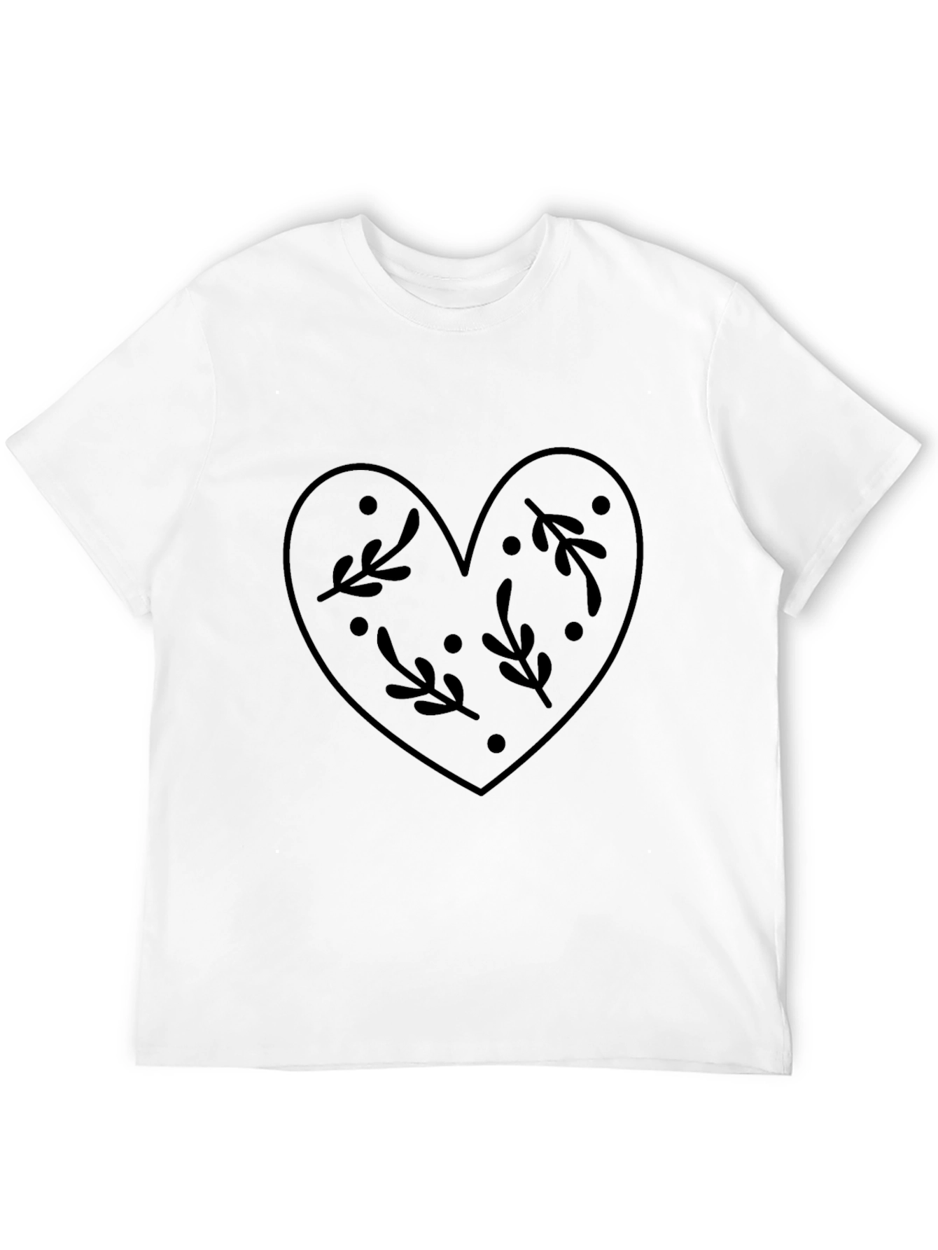 Floral Heart Graphic Tee - Mens Black T-Shirt