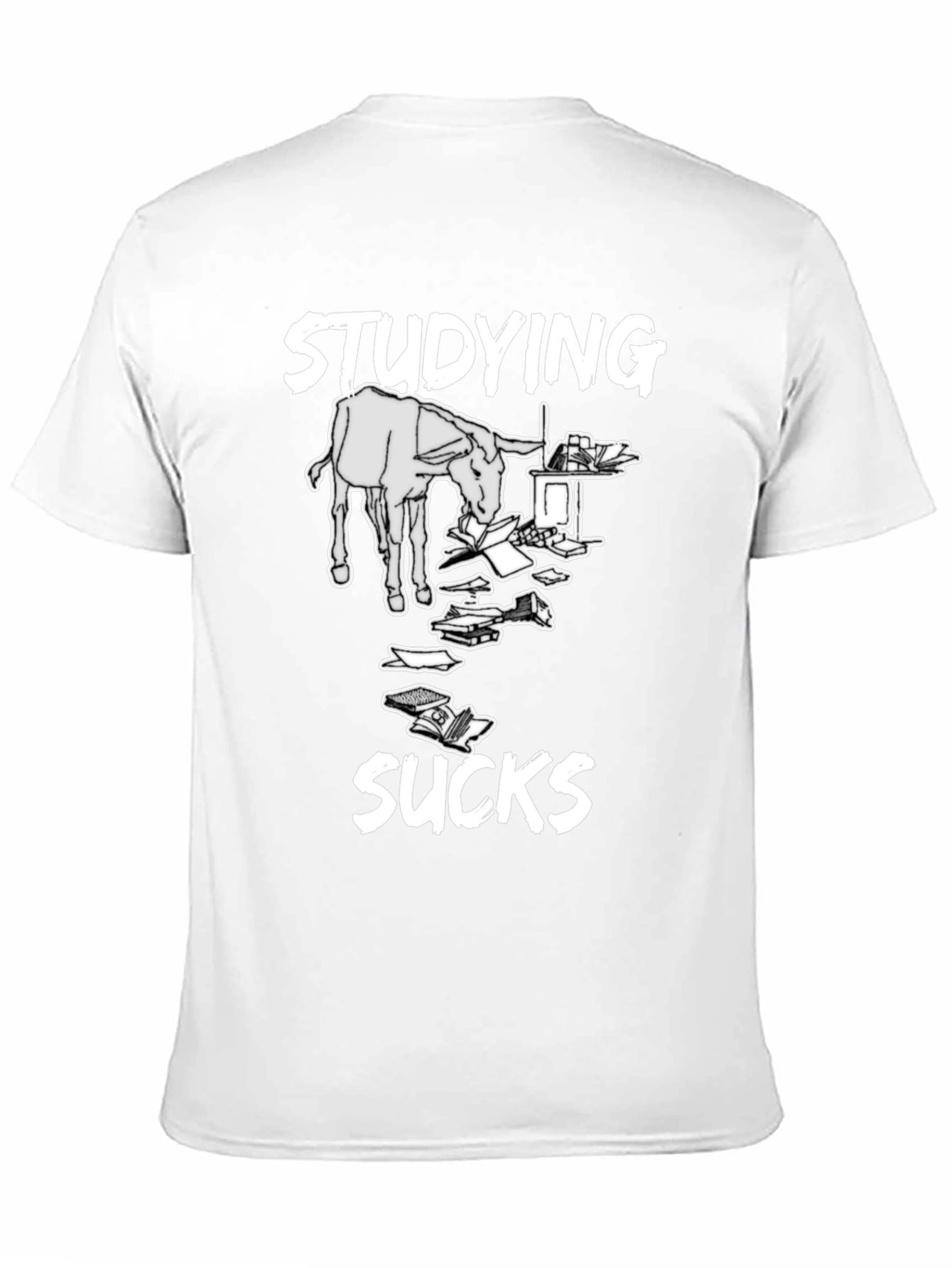 Studying Sucks T-Shirt - Novelty Donkey Design