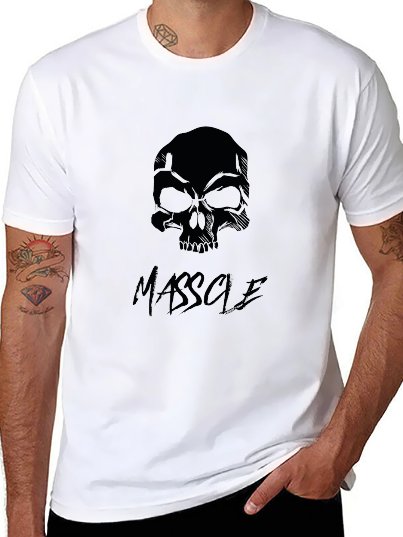 Black Skull Graphic Tee for Men