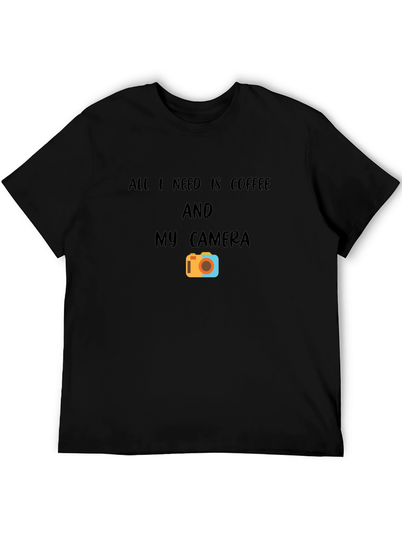 Coffee & Camera Graphic T-Shirt - Black